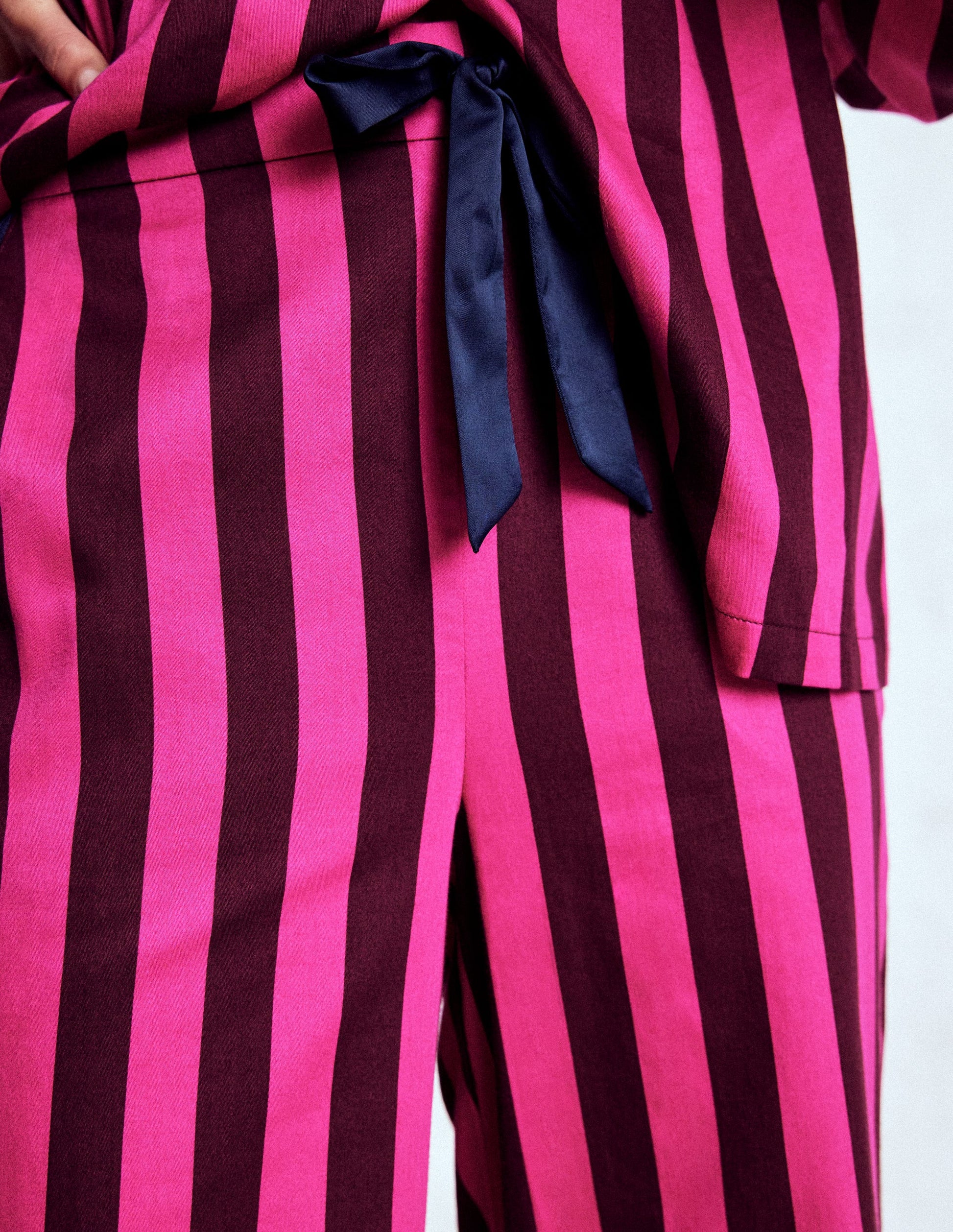 Cotton Pyjama Trousers-Pink Stripe-3
