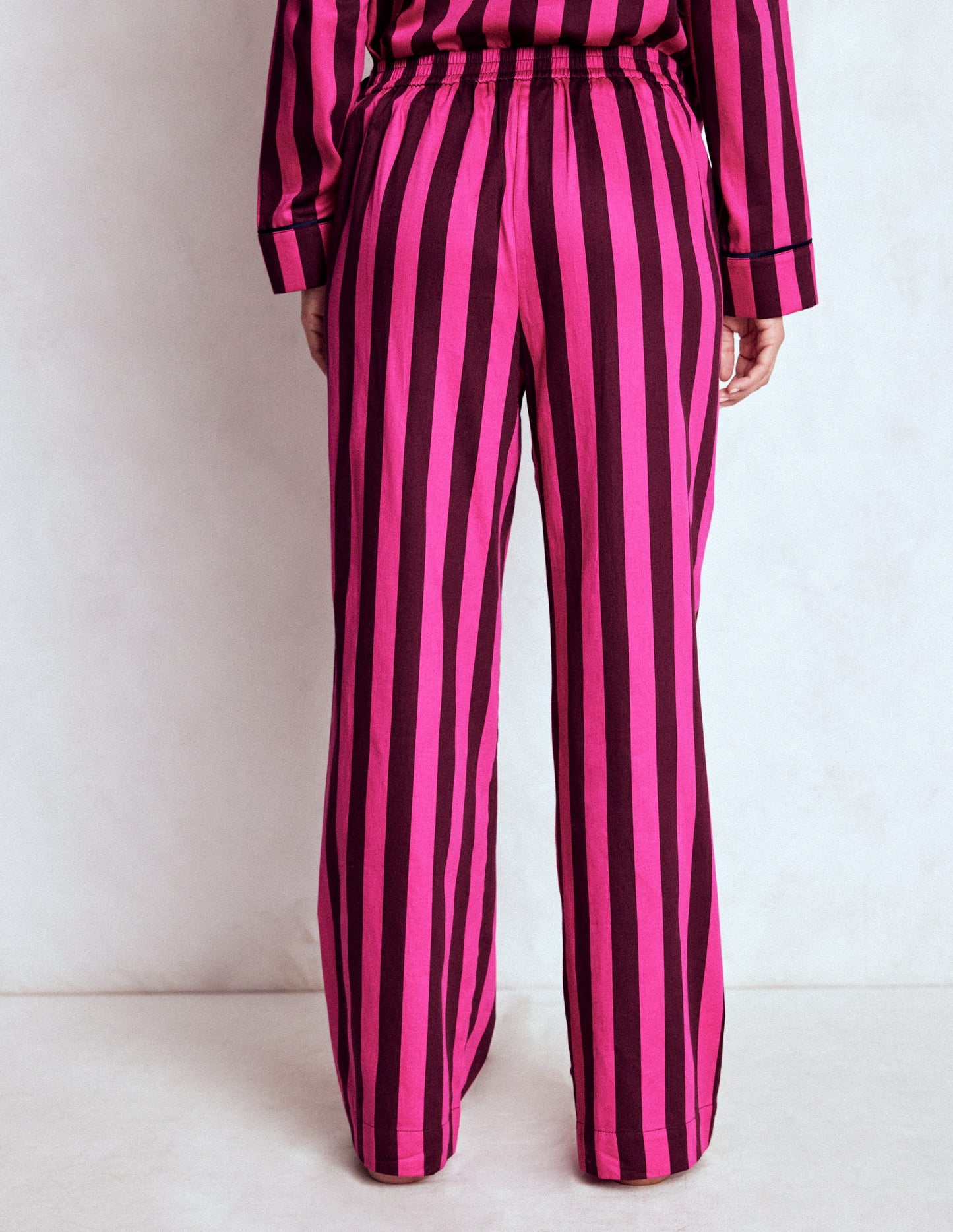 Cotton Pyjama Trousers-Pink Stripe