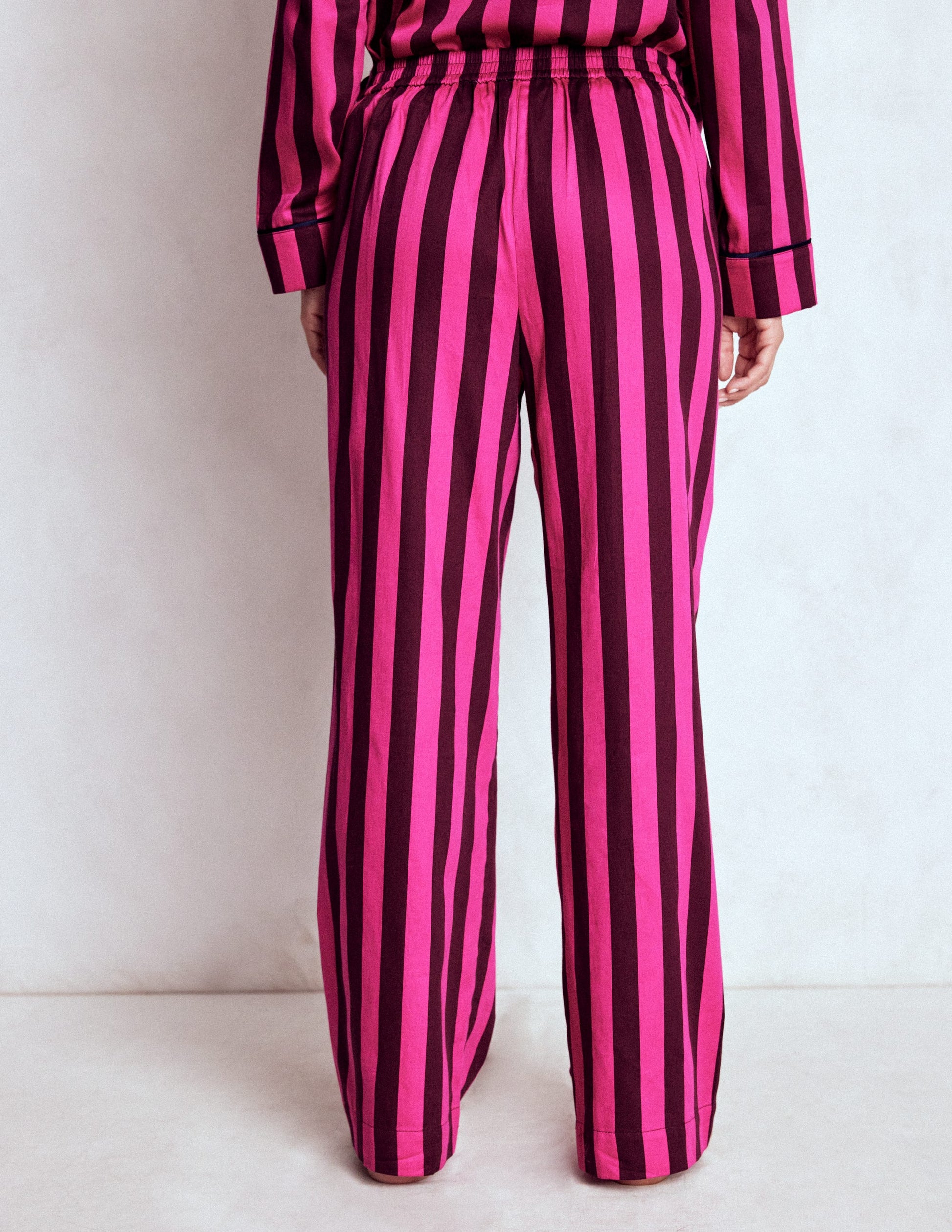 Cotton Pyjama Trousers-Pink Stripe-4