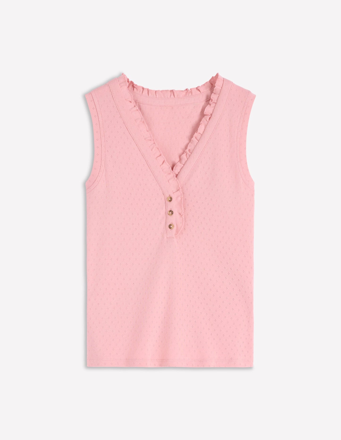 Jersey Henley-Schlafanzugoberteil-Hellrosa Meliert