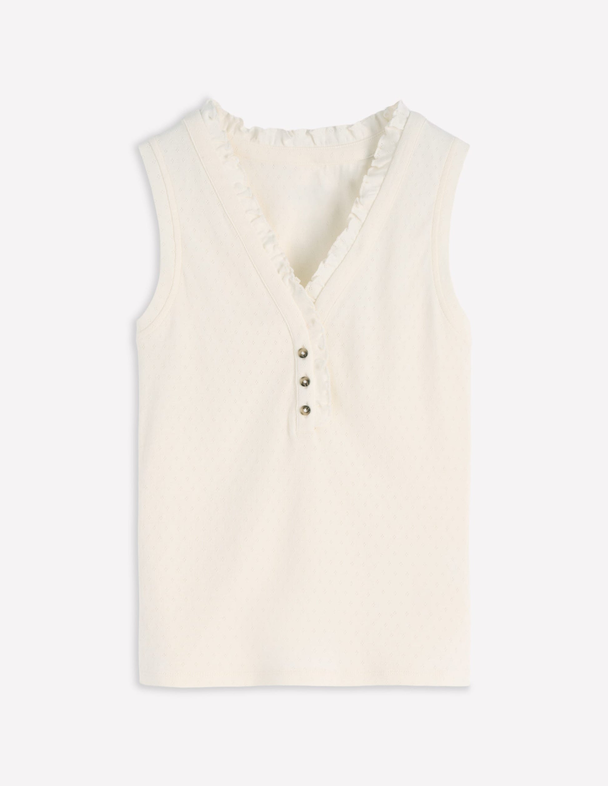 Jersey Henley Pyjama Vest-Classic Ivory-5