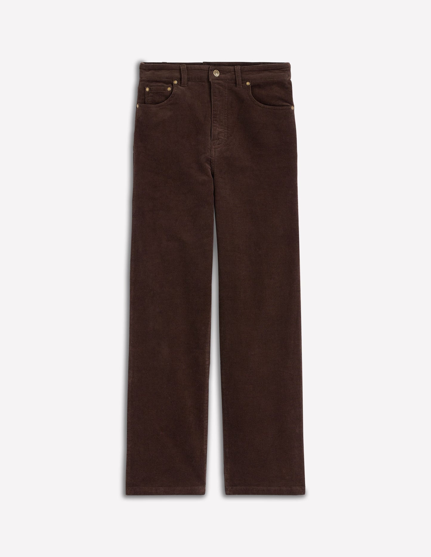 Cord-Jeans mit geradem, weitem Bein im Five-Pocket-Design-Espresso