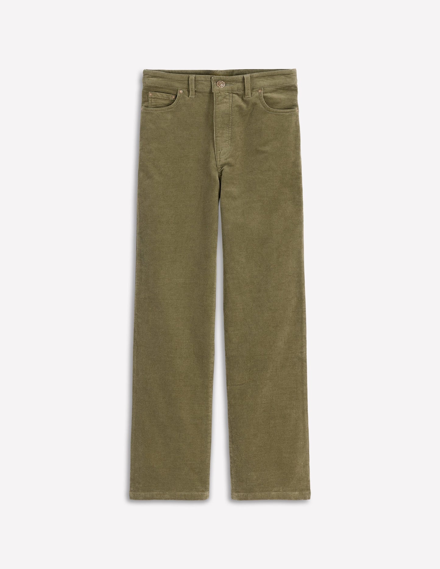 Cord-Jeans mit geradem, weitem Bein im Five-Pocket-Design-GRÜN