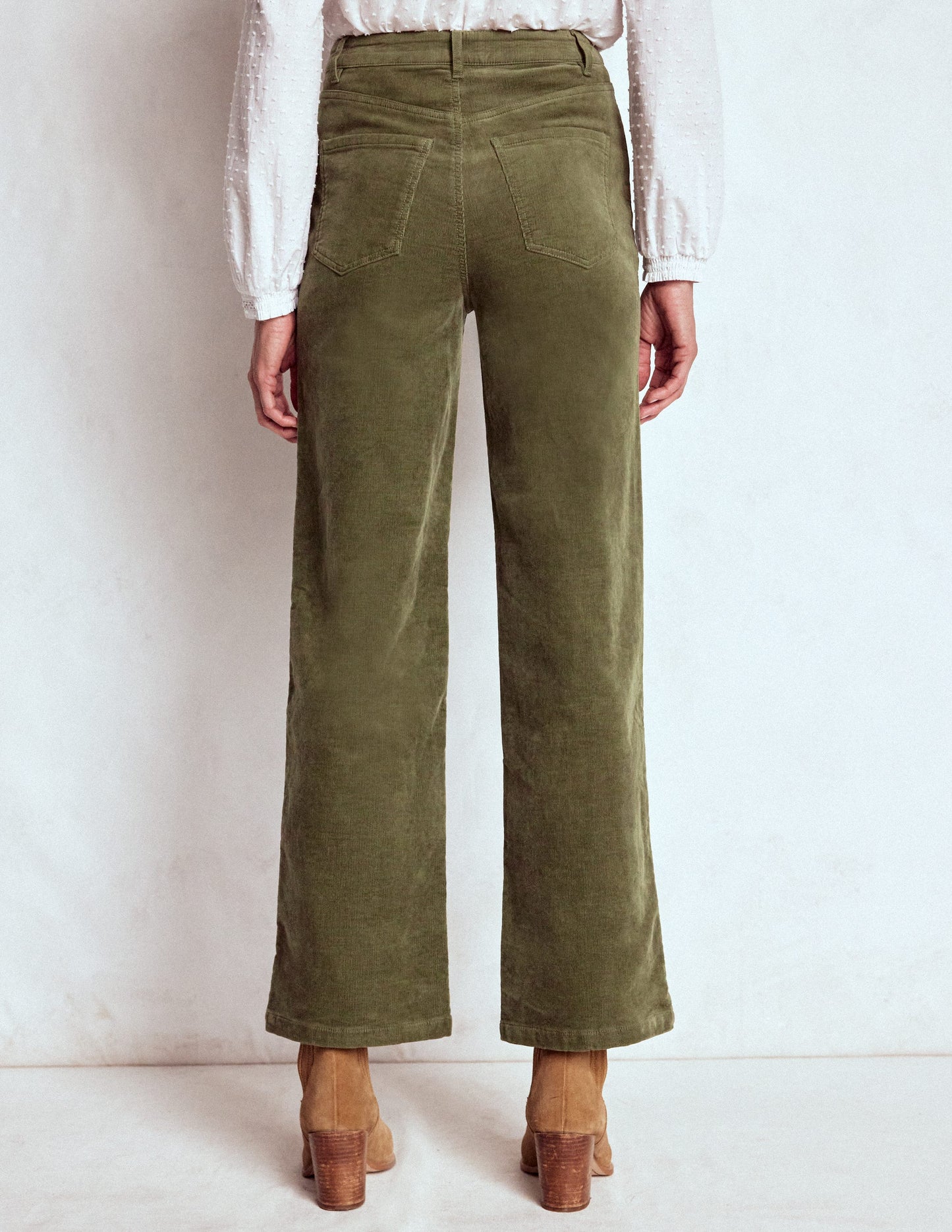 Cord-Jeans mit geradem, weitem Bein im Five-Pocket-Design-GRÜN