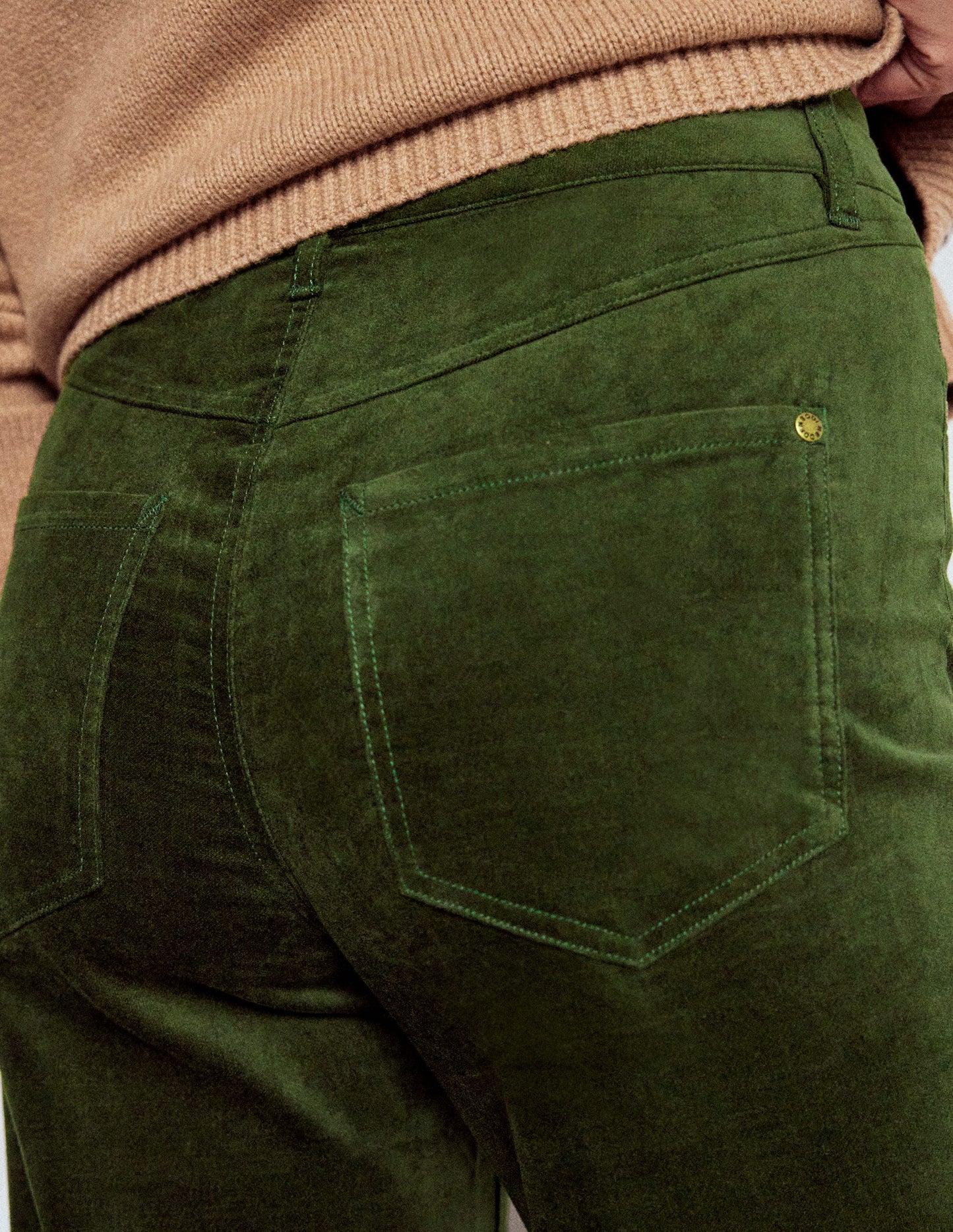 Velveteen Straight Jeans-Forest Glade