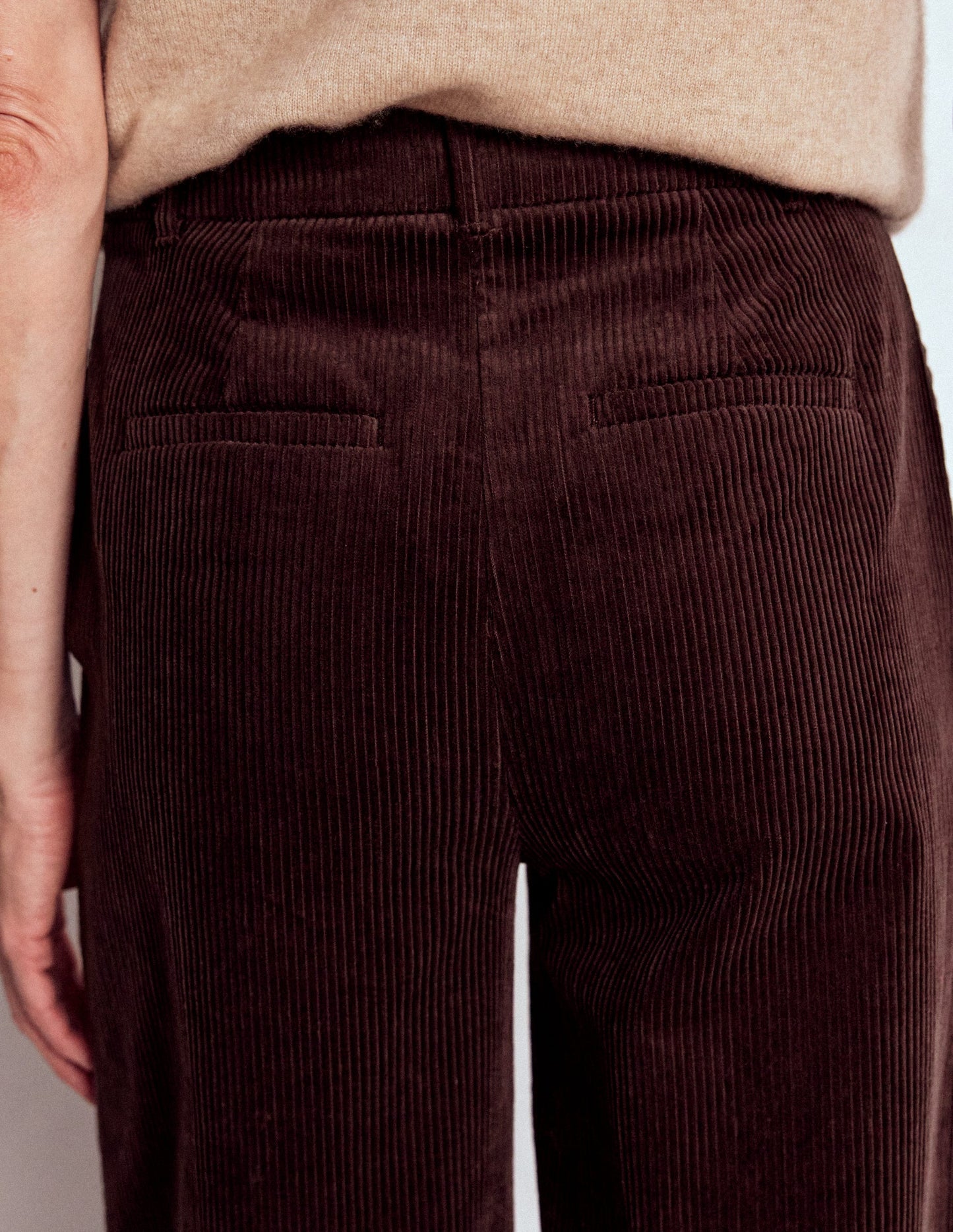 Pantalon Belgravia en velours côtelé-Aubergine profond