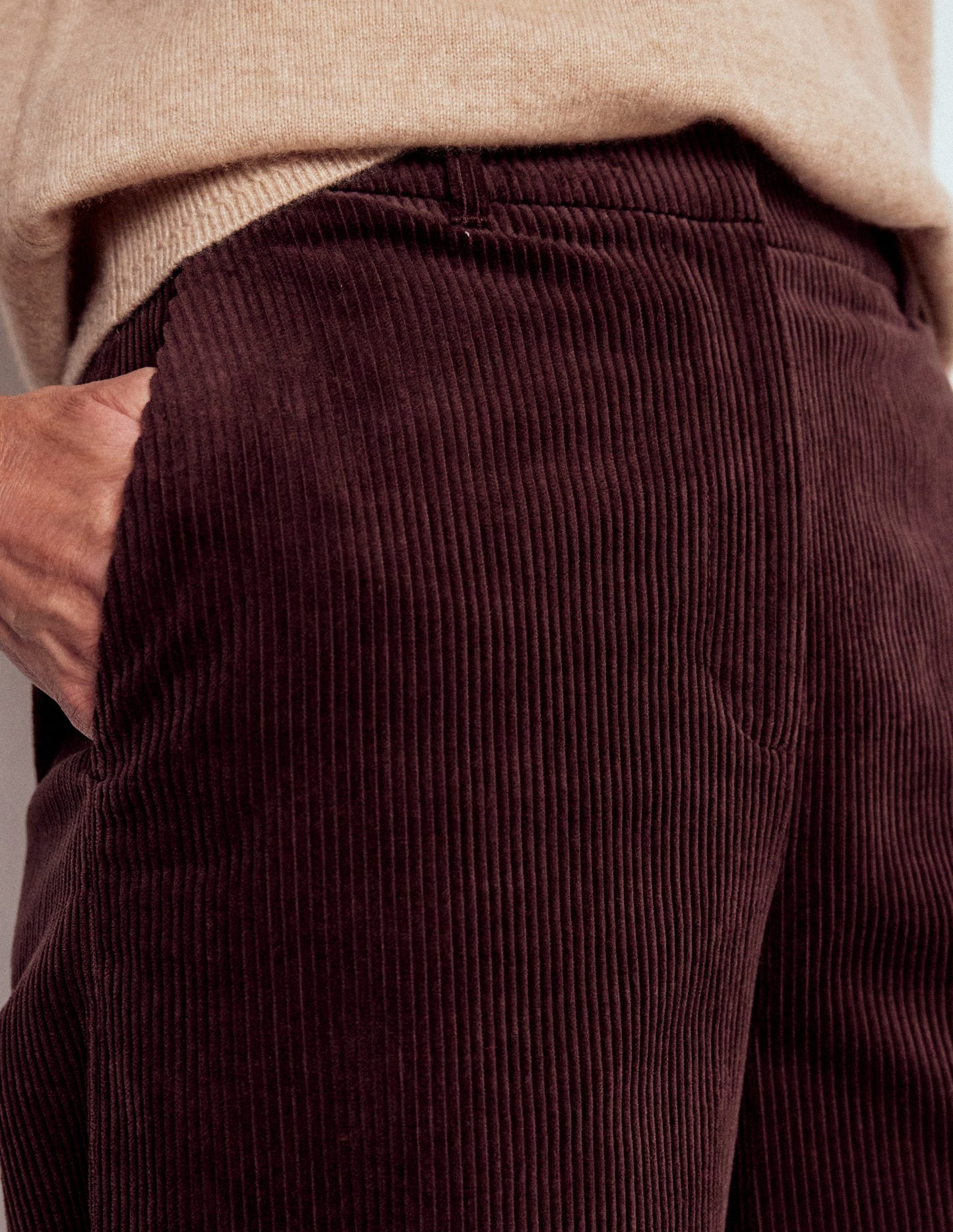 Pantalon Belgravia en velours côtelé-Aubergine profond