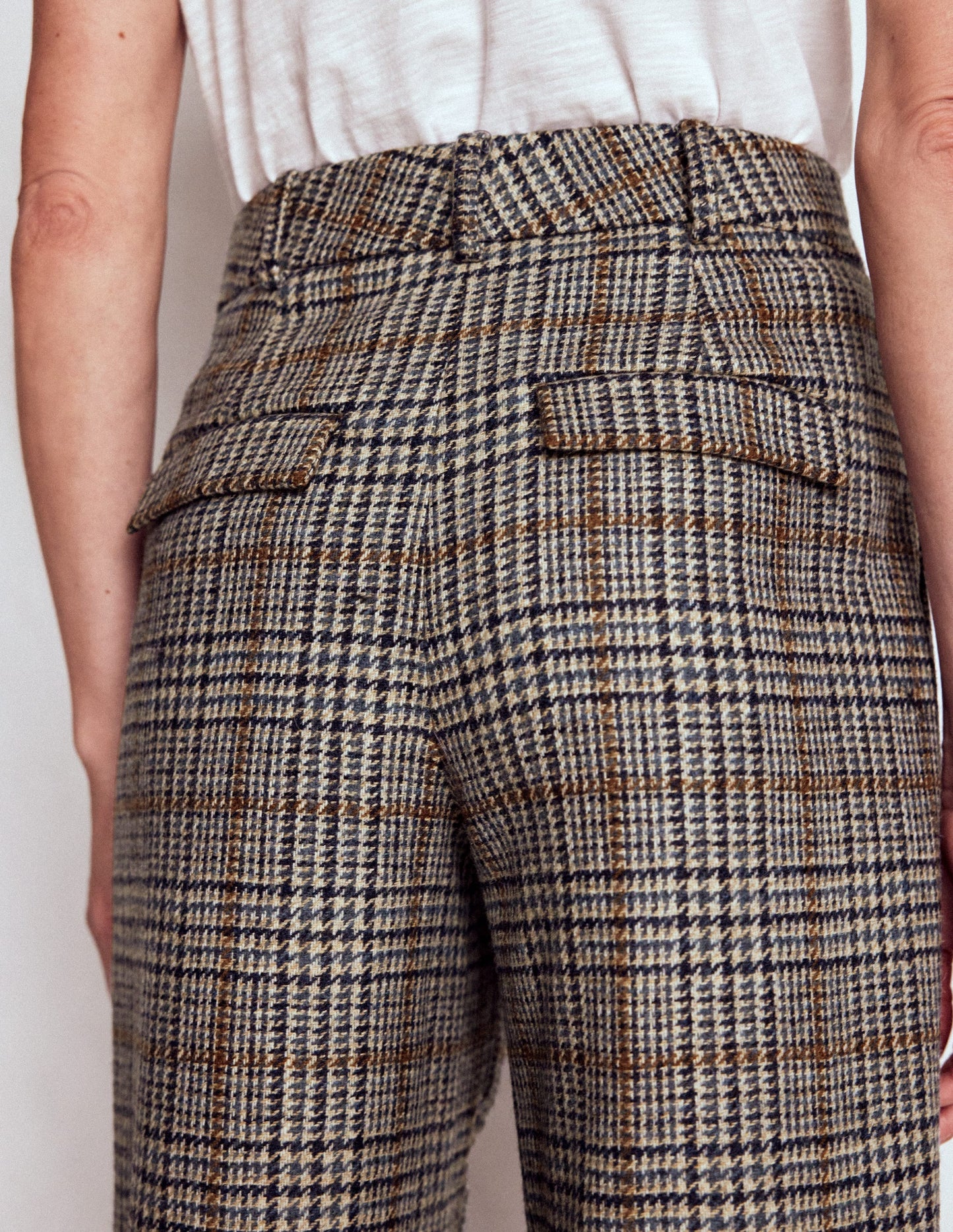 Bloomsbury Wollhose-Blau und Grau Glencheck