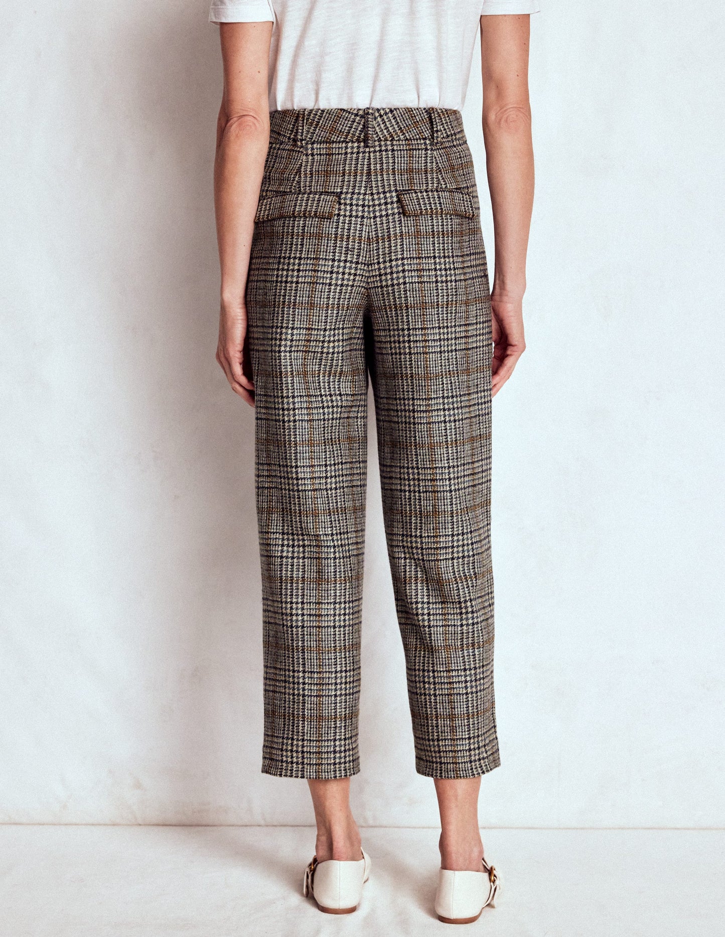 Bloomsbury Wollhose-Blau und Grau Glencheck