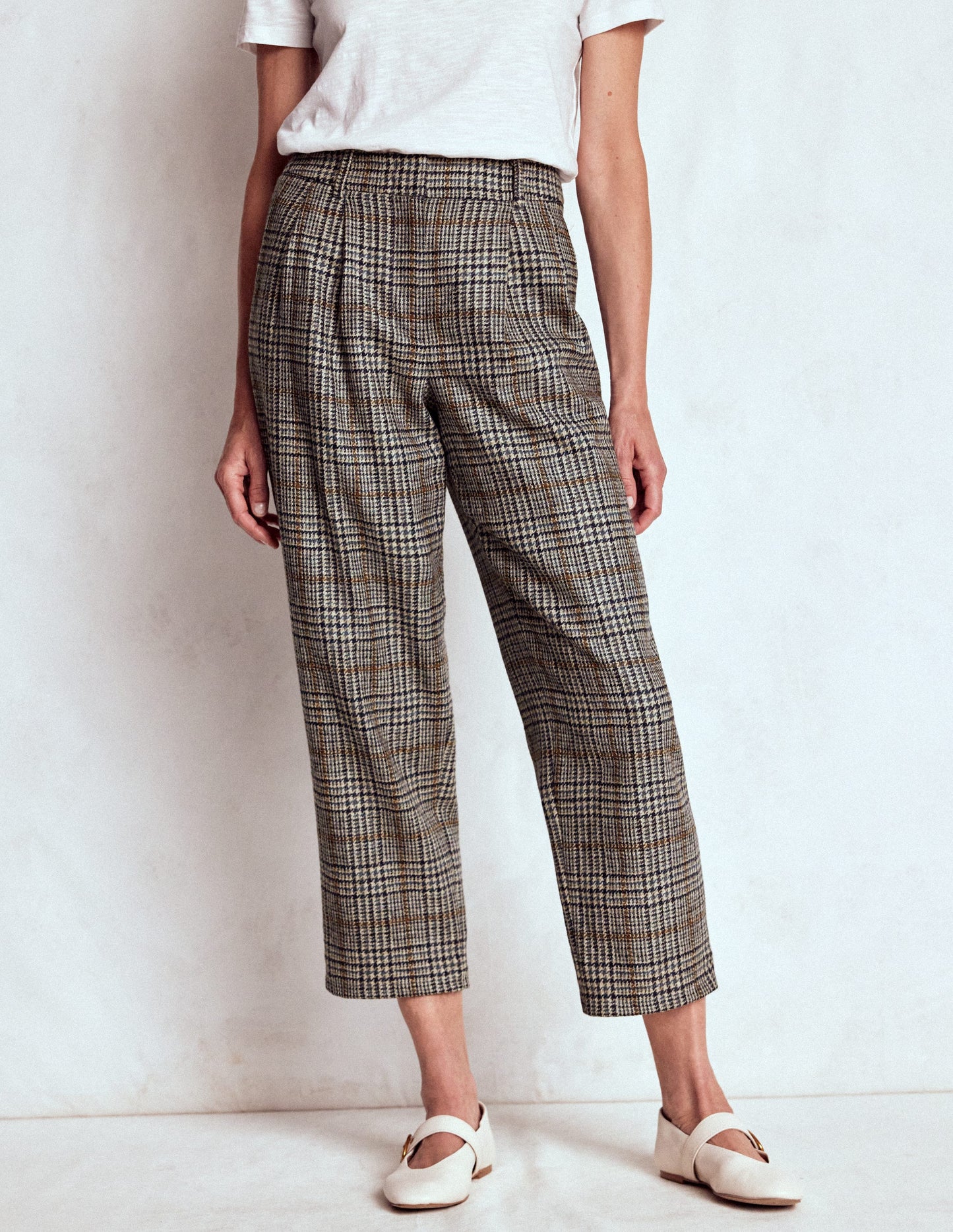 Bloomsbury Wollhose-Blau und Grau Glencheck