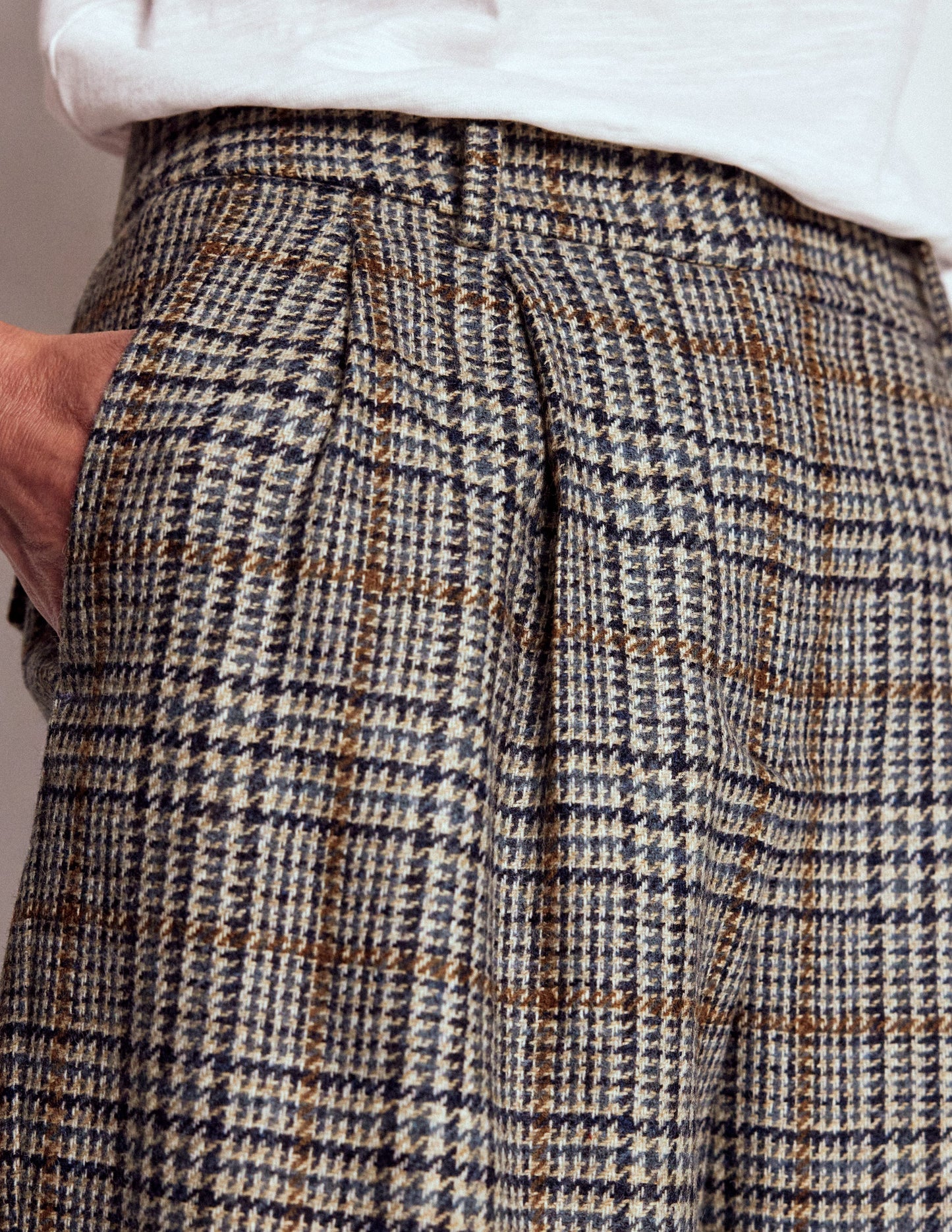 Bloomsbury Wollhose-Blau und Grau Glencheck