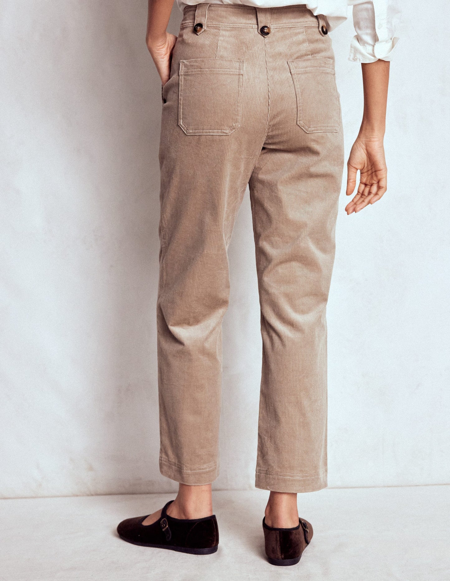 Pantalon Pimlico en velours côtelé-Muscade