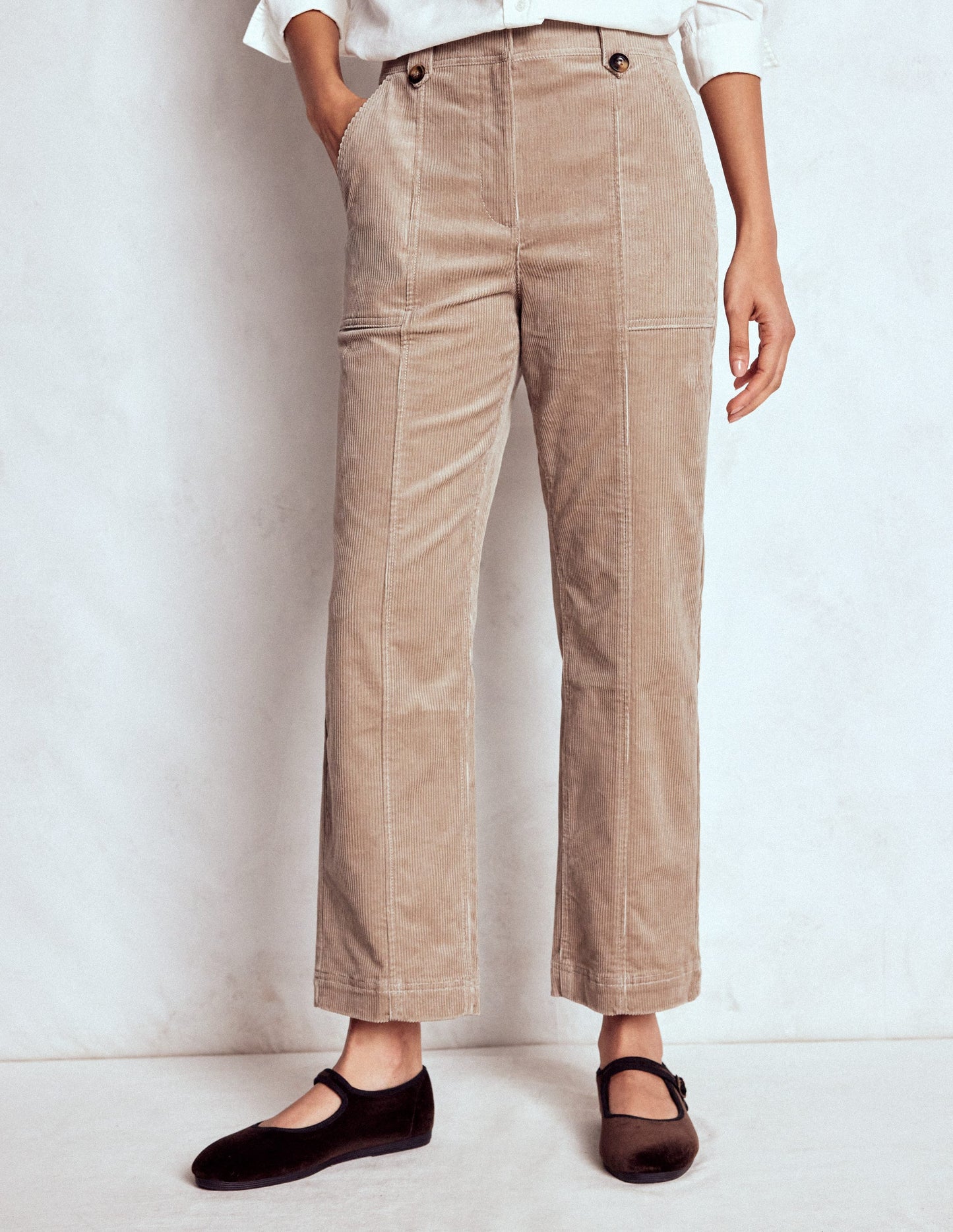 Pantalon Pimlico en velours côtelé-Muscade