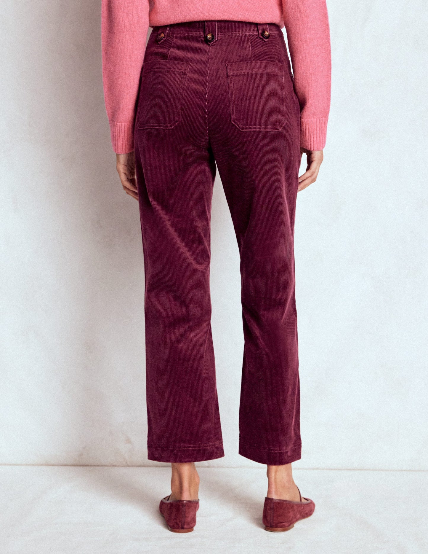 Pantalon Pimlico en velours côtelé-Glycine profond