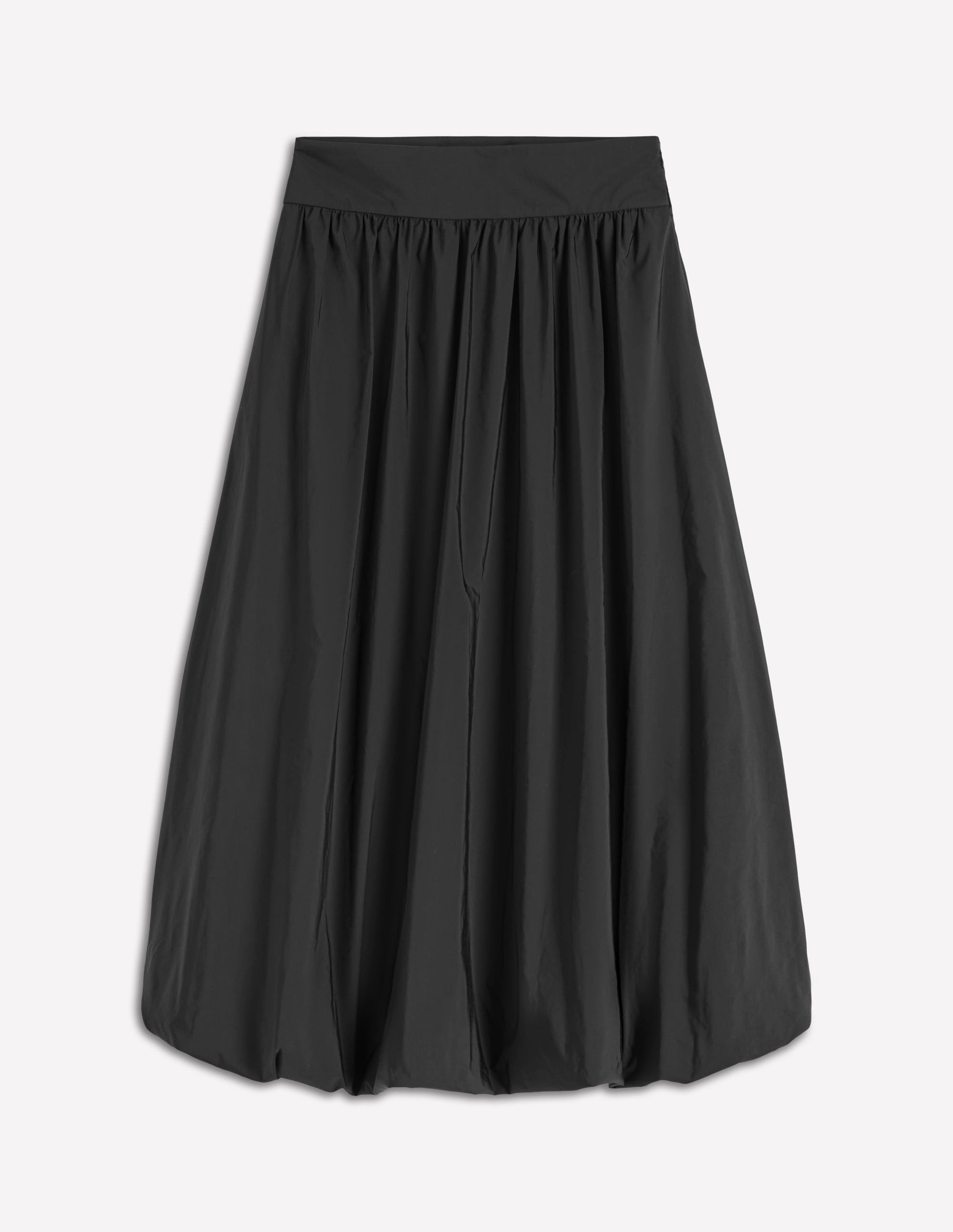 Bubble Hem Midi Skirt-Black-6