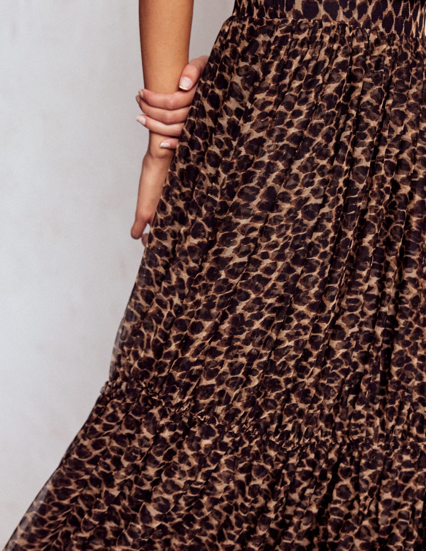 Anna Tüll-Midirock-Mohair, Leopardenmuster