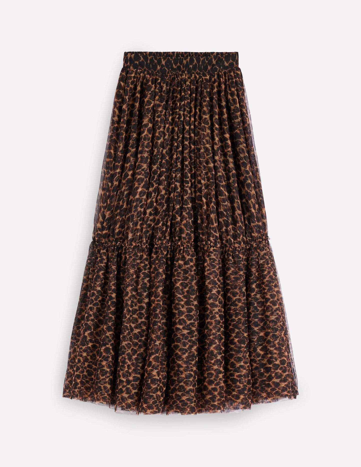 Jupe midi Anna en tulle-Cœurs folk rouge rockabilly