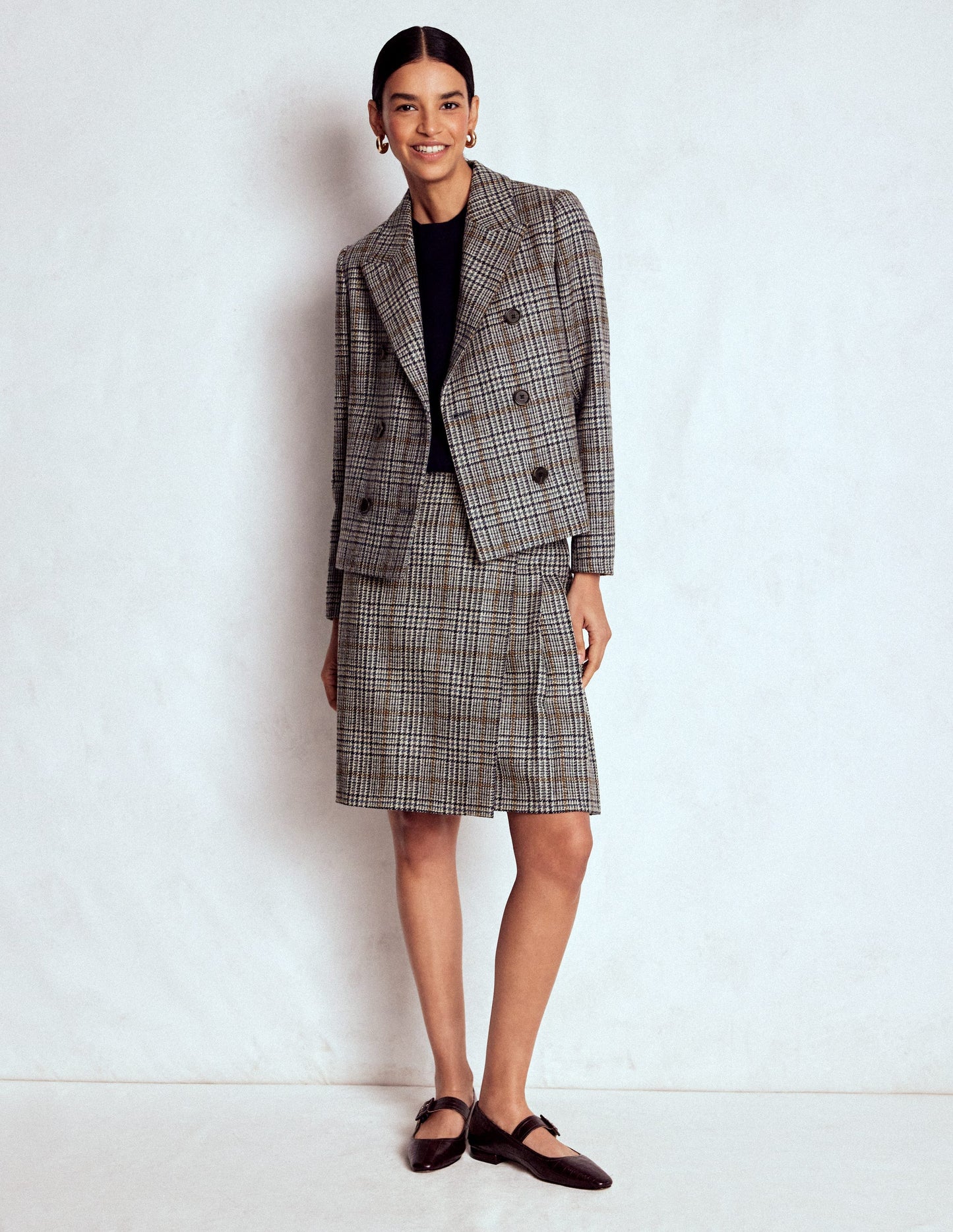 Helen Wool Kilt Skirt-Blue, Grey Prince of Wales