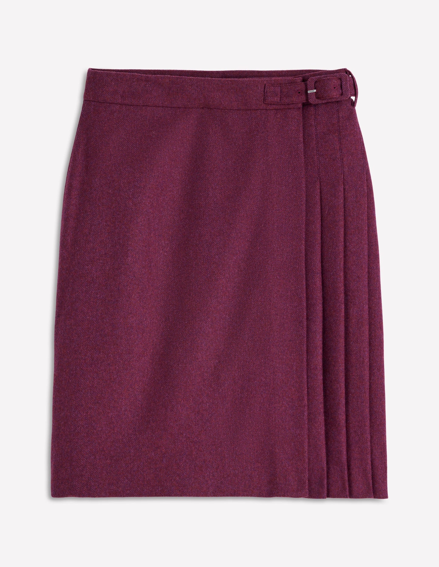 Helen Wool Kilt Skirt-Purple Herringbone