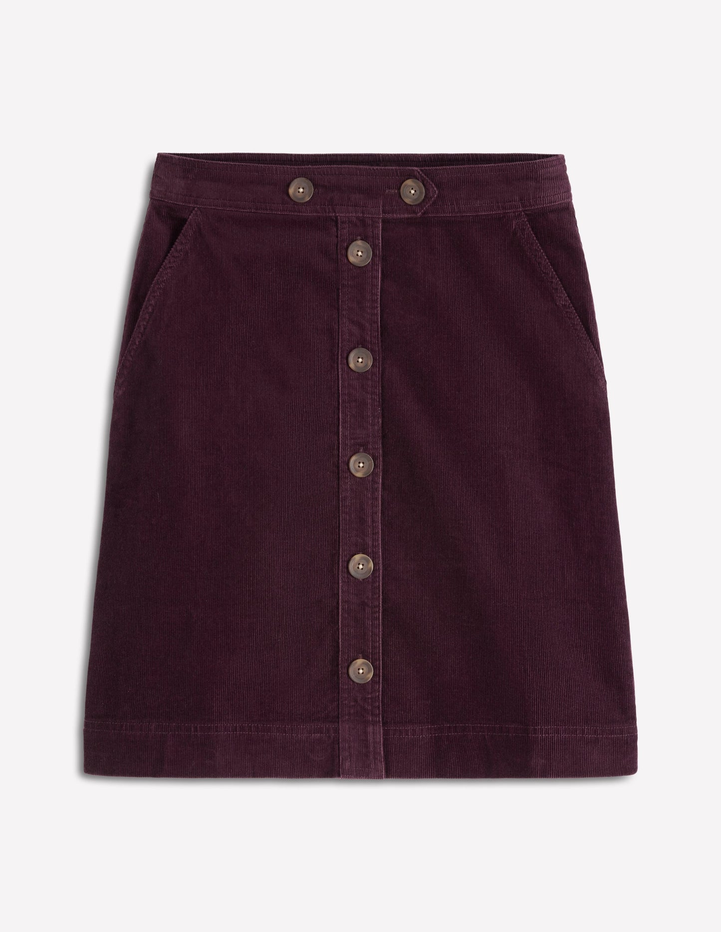 Jupe Cecelia en velours côtelé-Aubergine profond