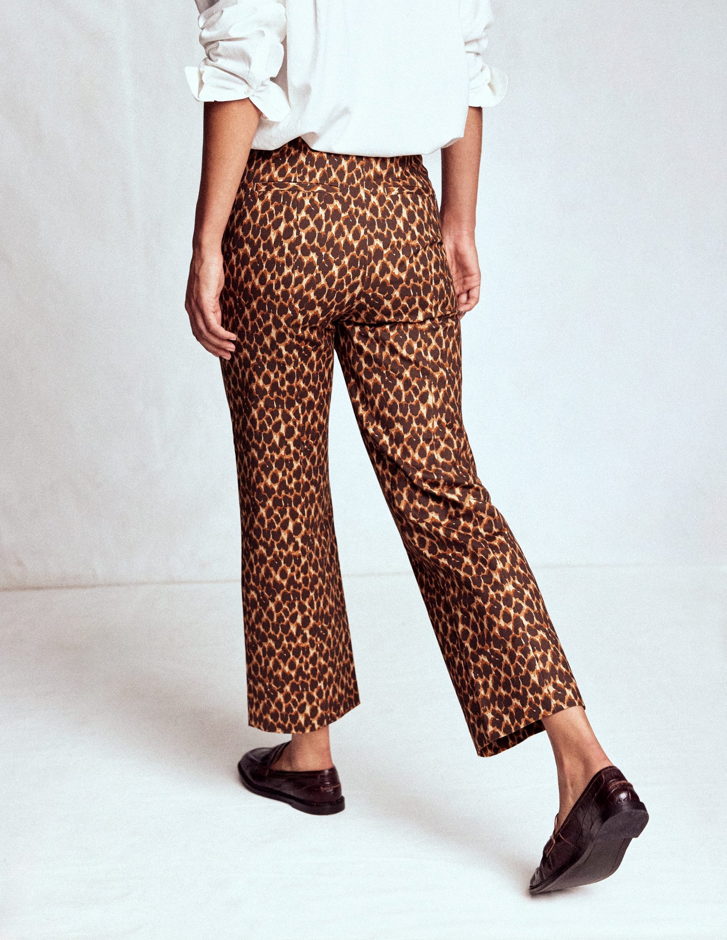 Elegante 7/8-Hose-Bunt, Abstraktes Leopardenmuster