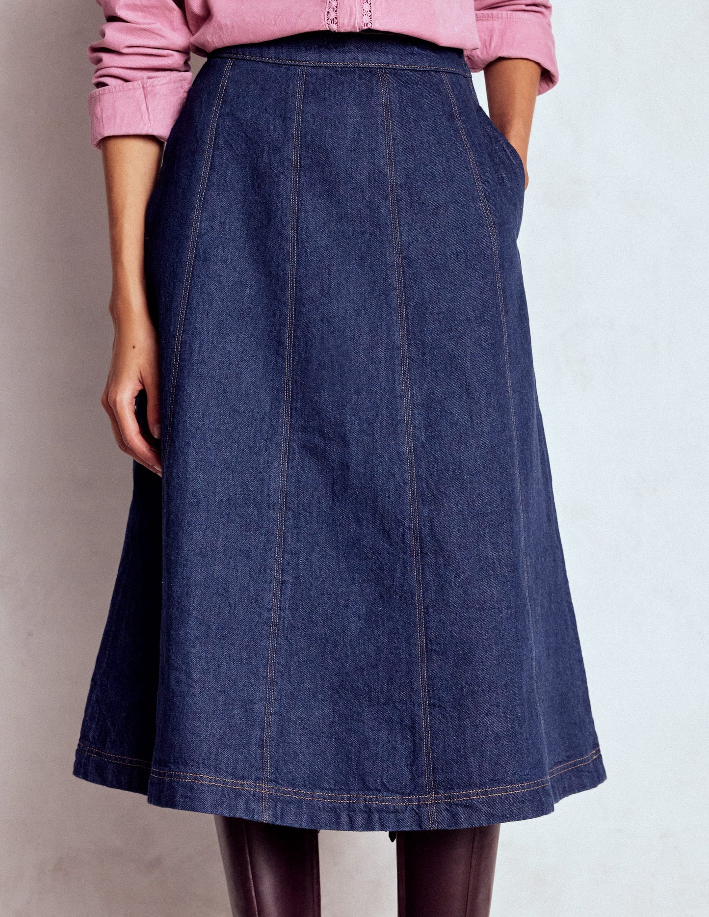 Joy Jeansrock mit Bahnendesign-Indigo