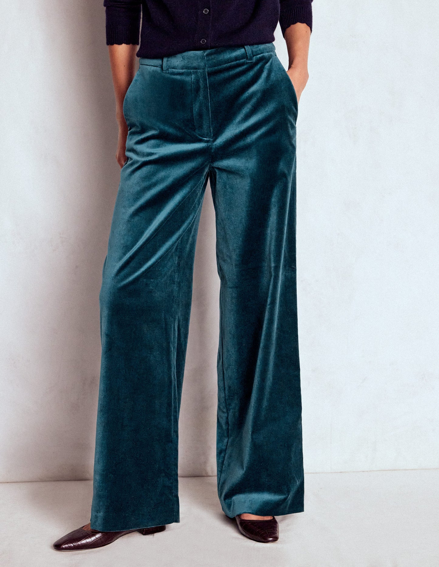 Belgravia Samthose-Mitternachtsblaugrün