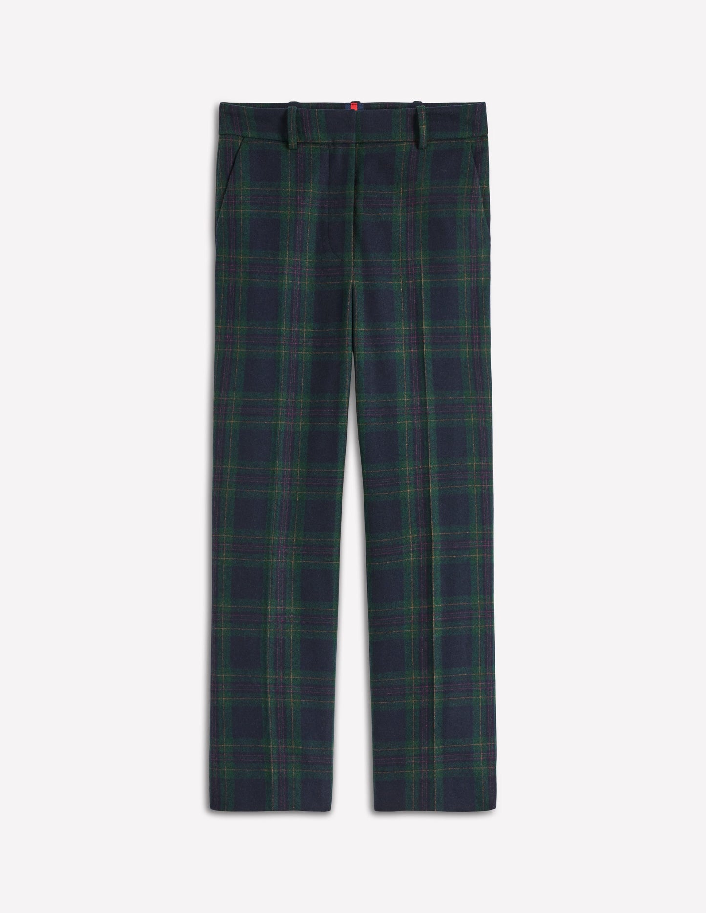 Pantalon Canonbury en laine-Carreaux ton sur ton bleu marine et vert