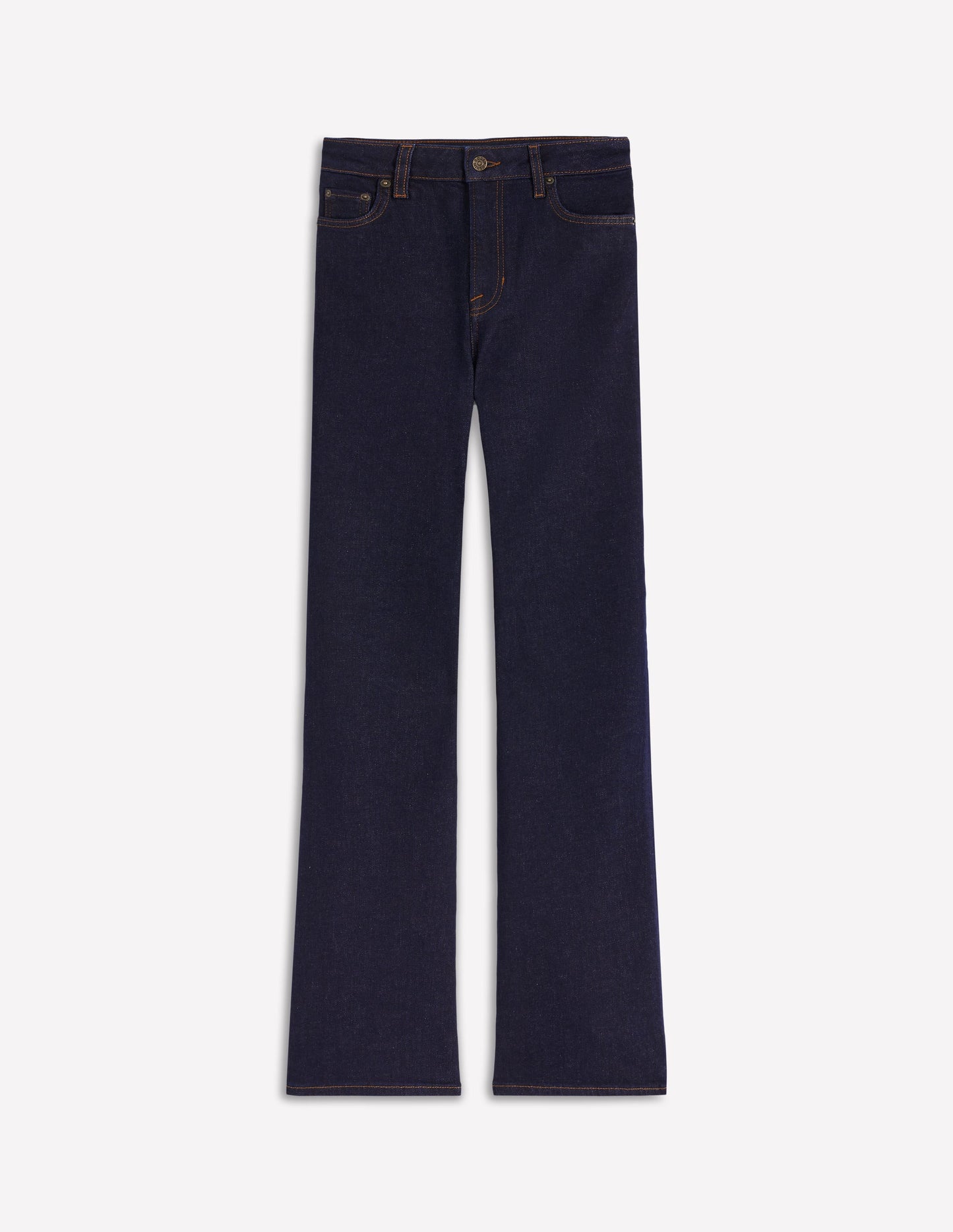 Jean taille haute ajusté-évasé-Indigo