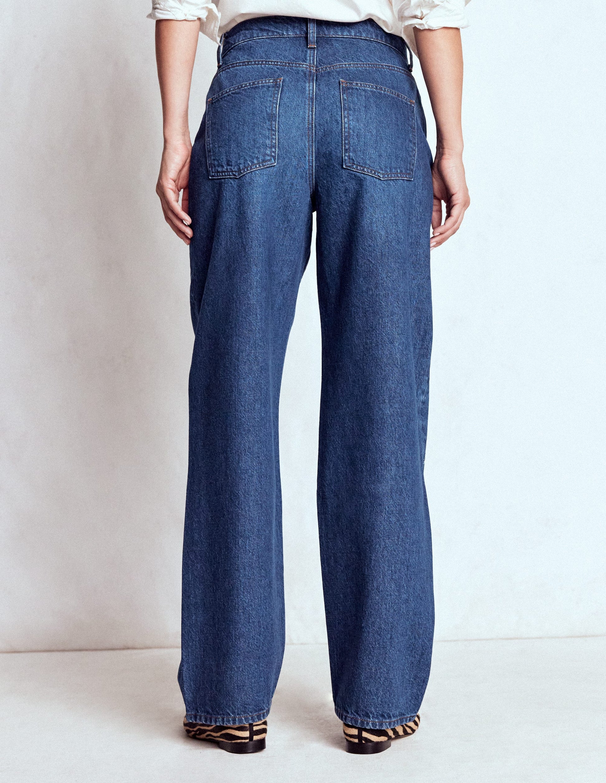 Full Length Barrel Leg Jeans-Dark Vintage-4