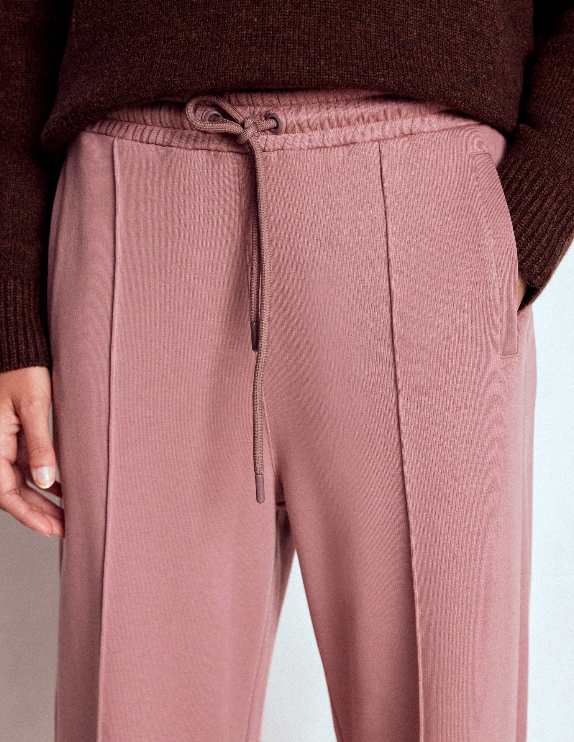 Jogginghose mit weitem Bein-Rosé-2