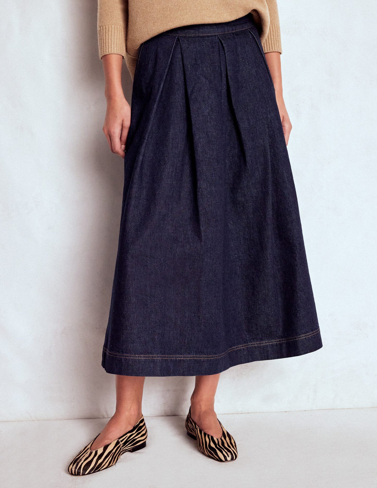 Verity Midi-Jeansrock-Indigo