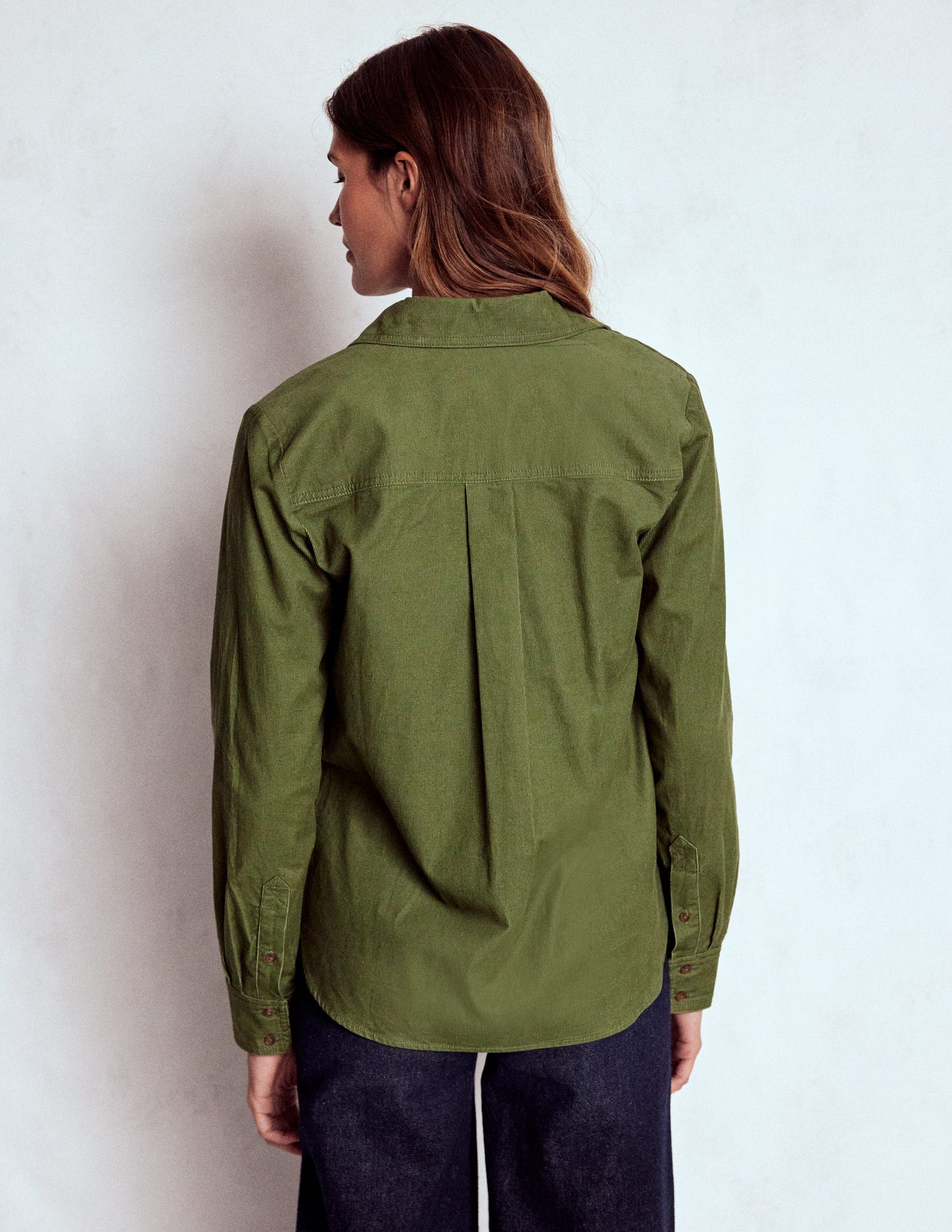 Chemise Sienna en velours côtelé-Tilleul