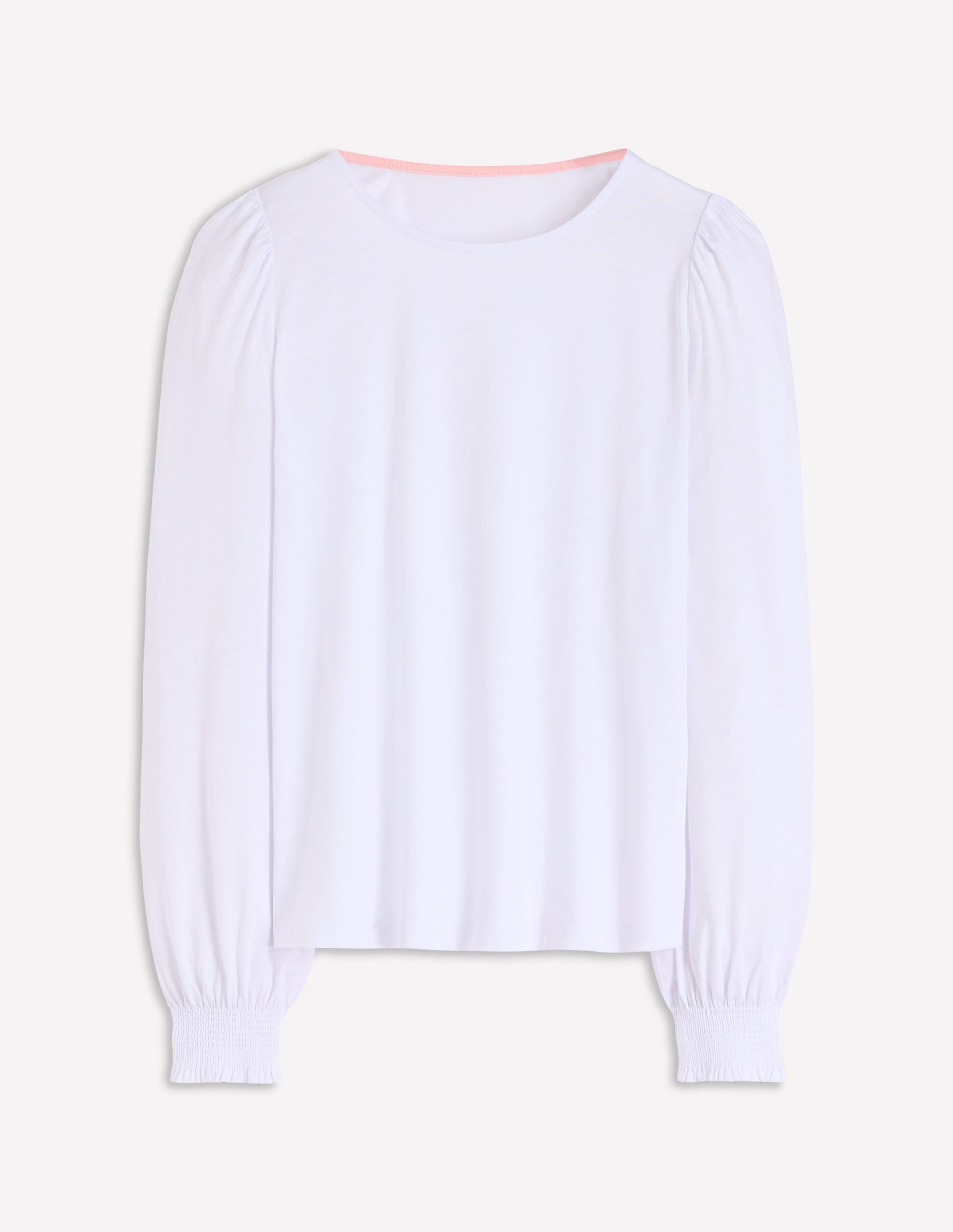 Top ultra-doux à poignets smockés-Blanc-5
