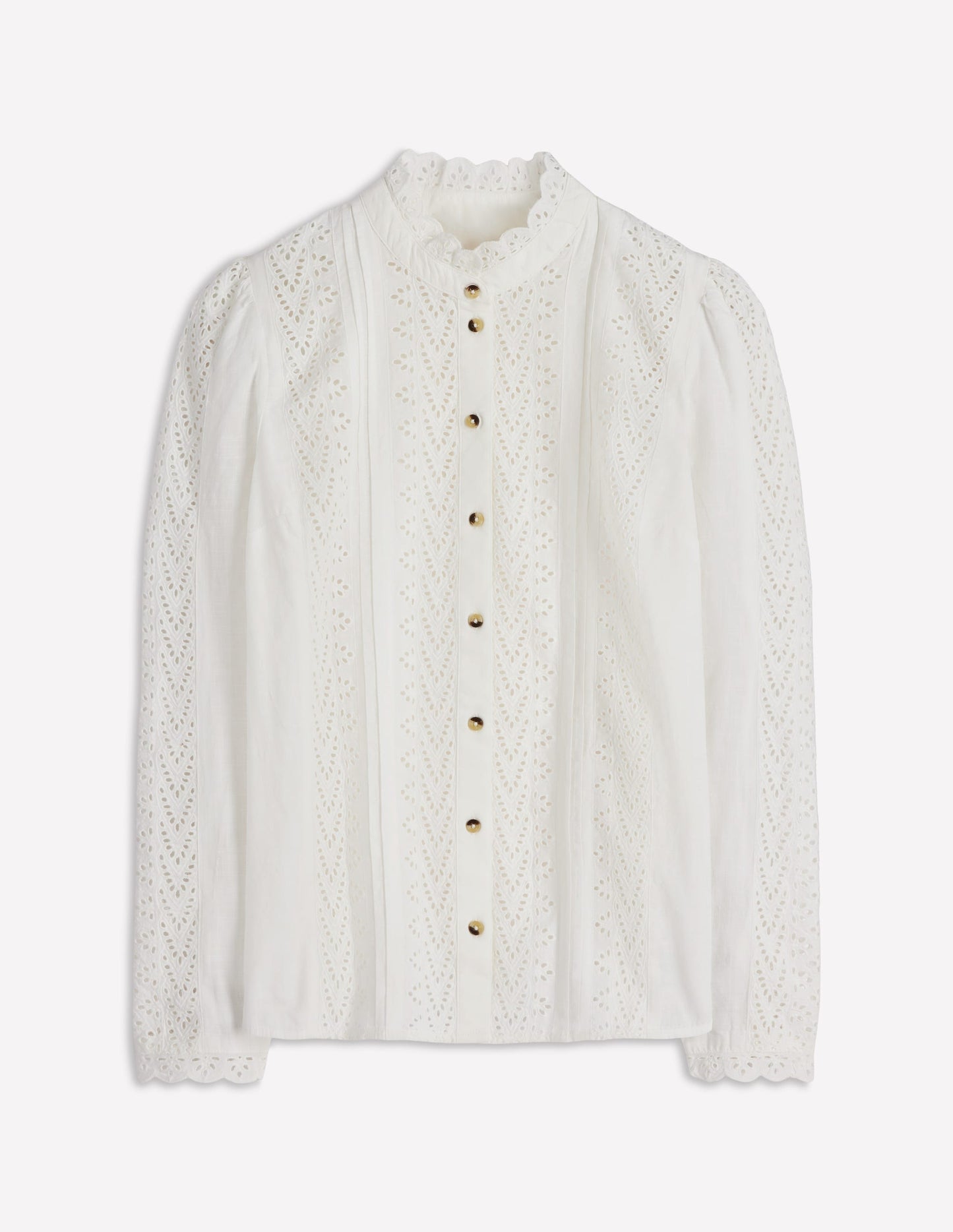 Savannah Broderie Top-Ivory