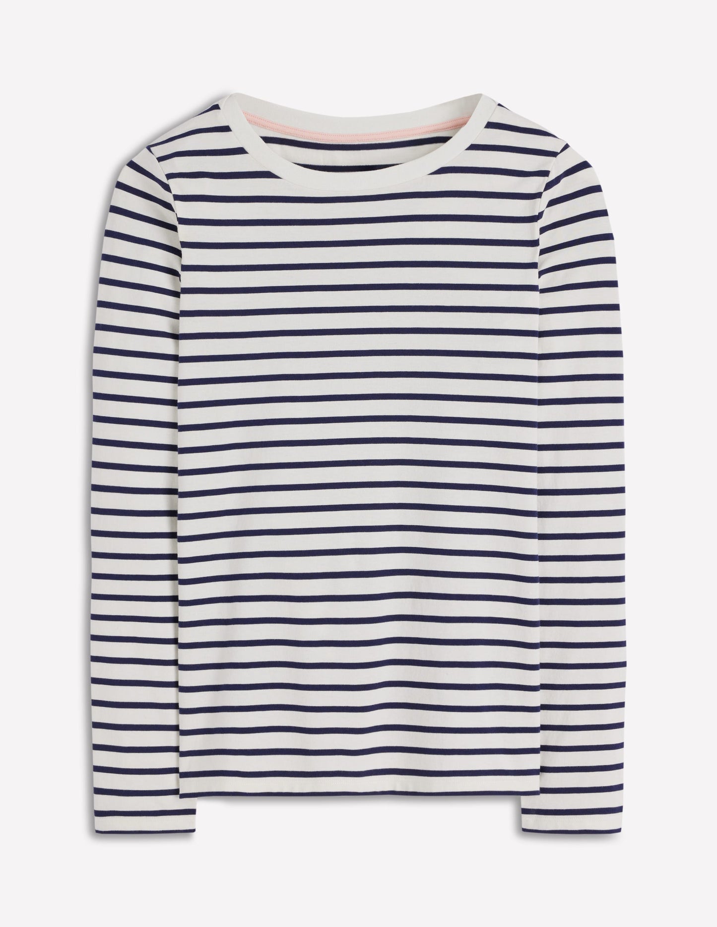Olivia Langärmliges Bretonshirt-Naturweiß, Marineblau