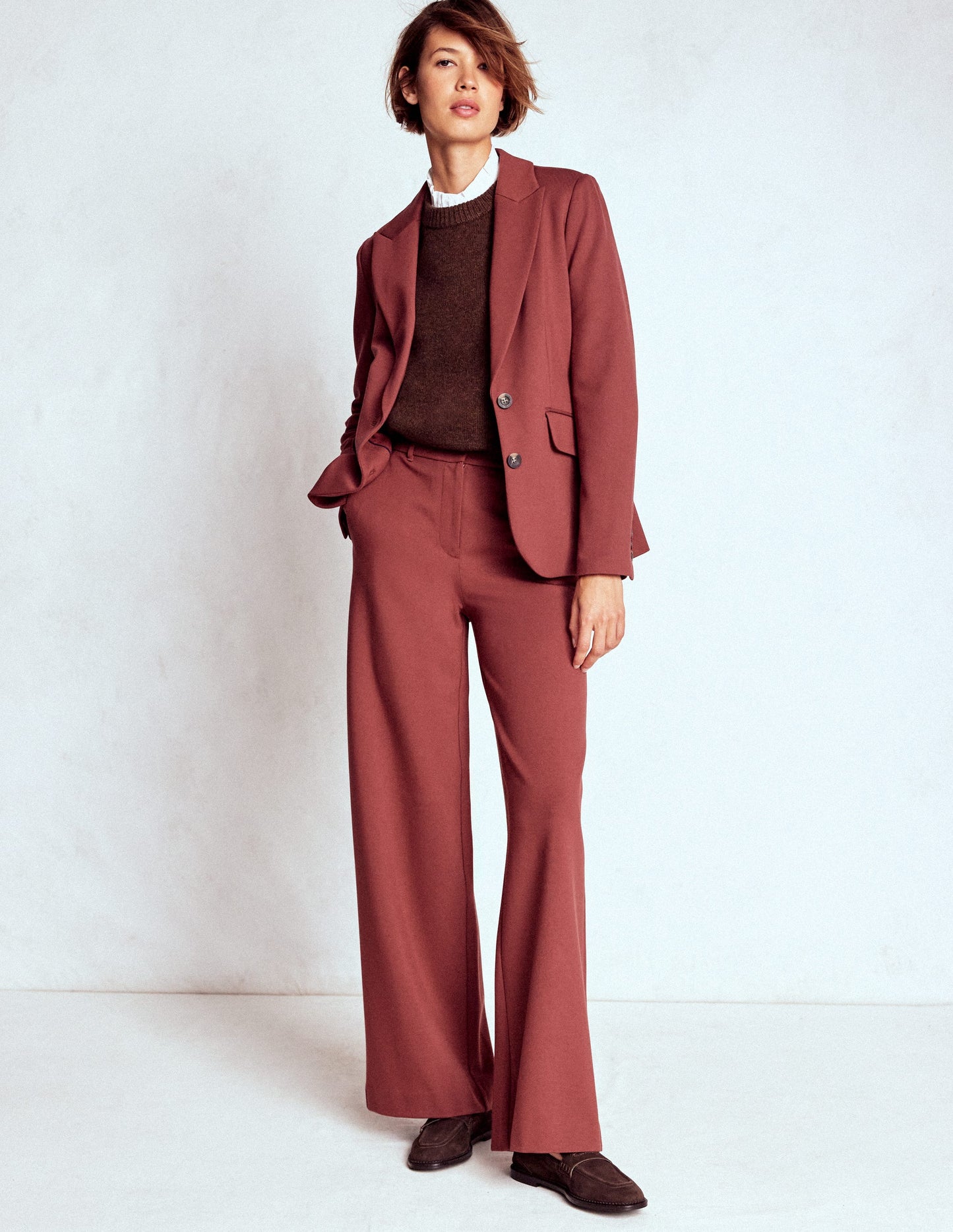 Marylebone Ponte-Blazer-Kastanie