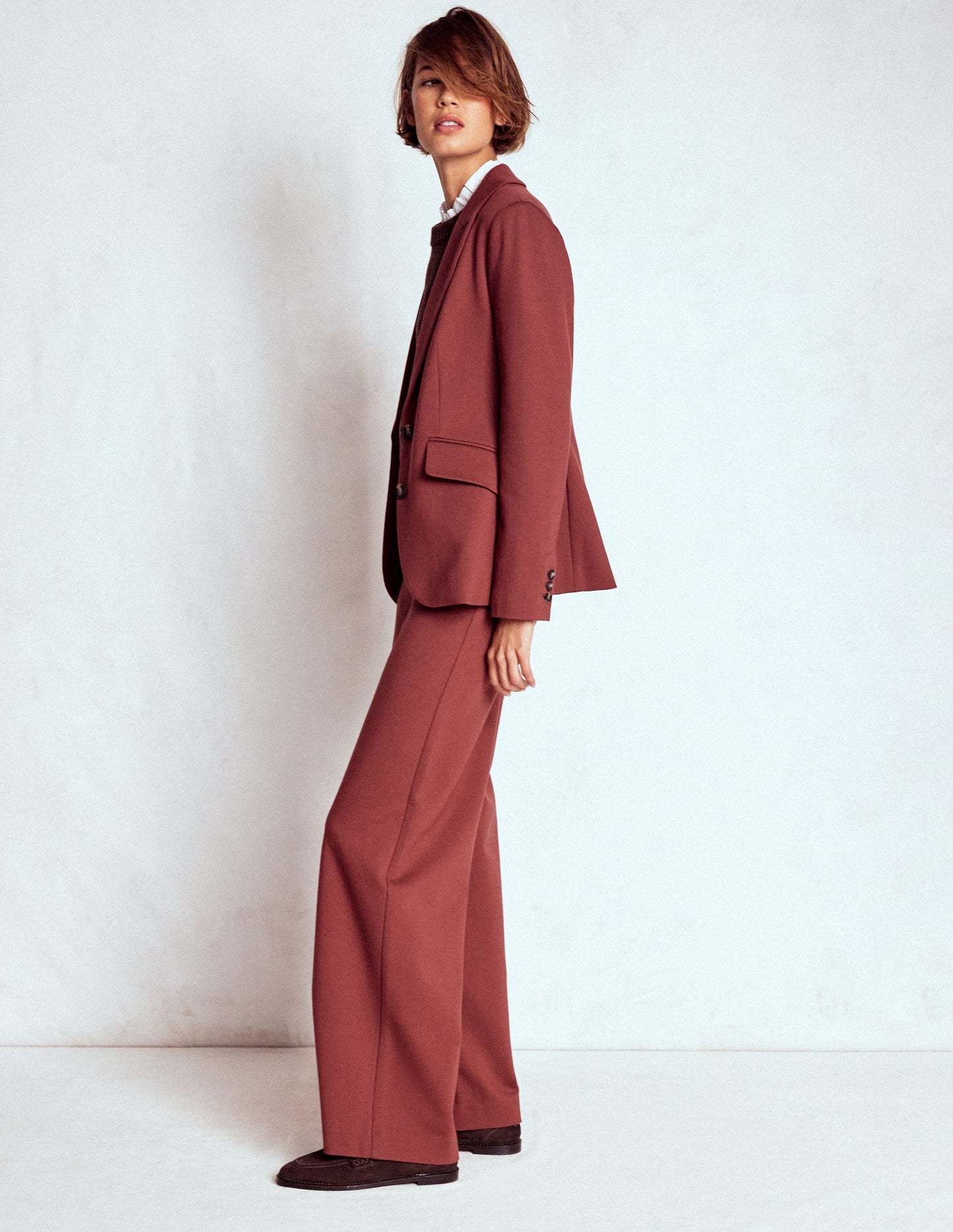Marylebone Ponte-Blazer-Kastanie