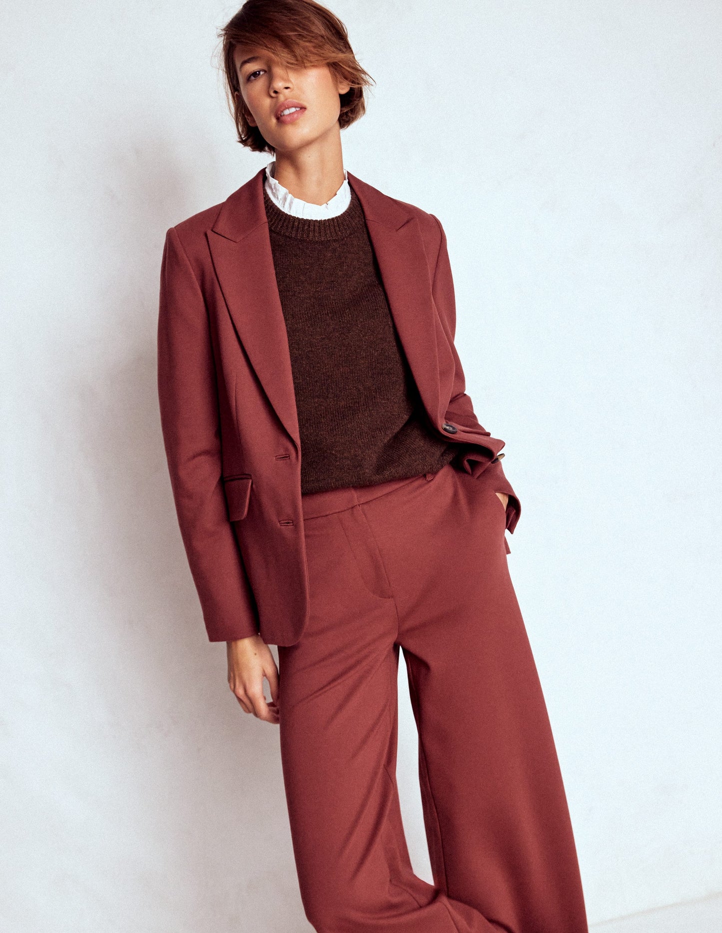 Marylebone Ponte-Blazer-Kastanie