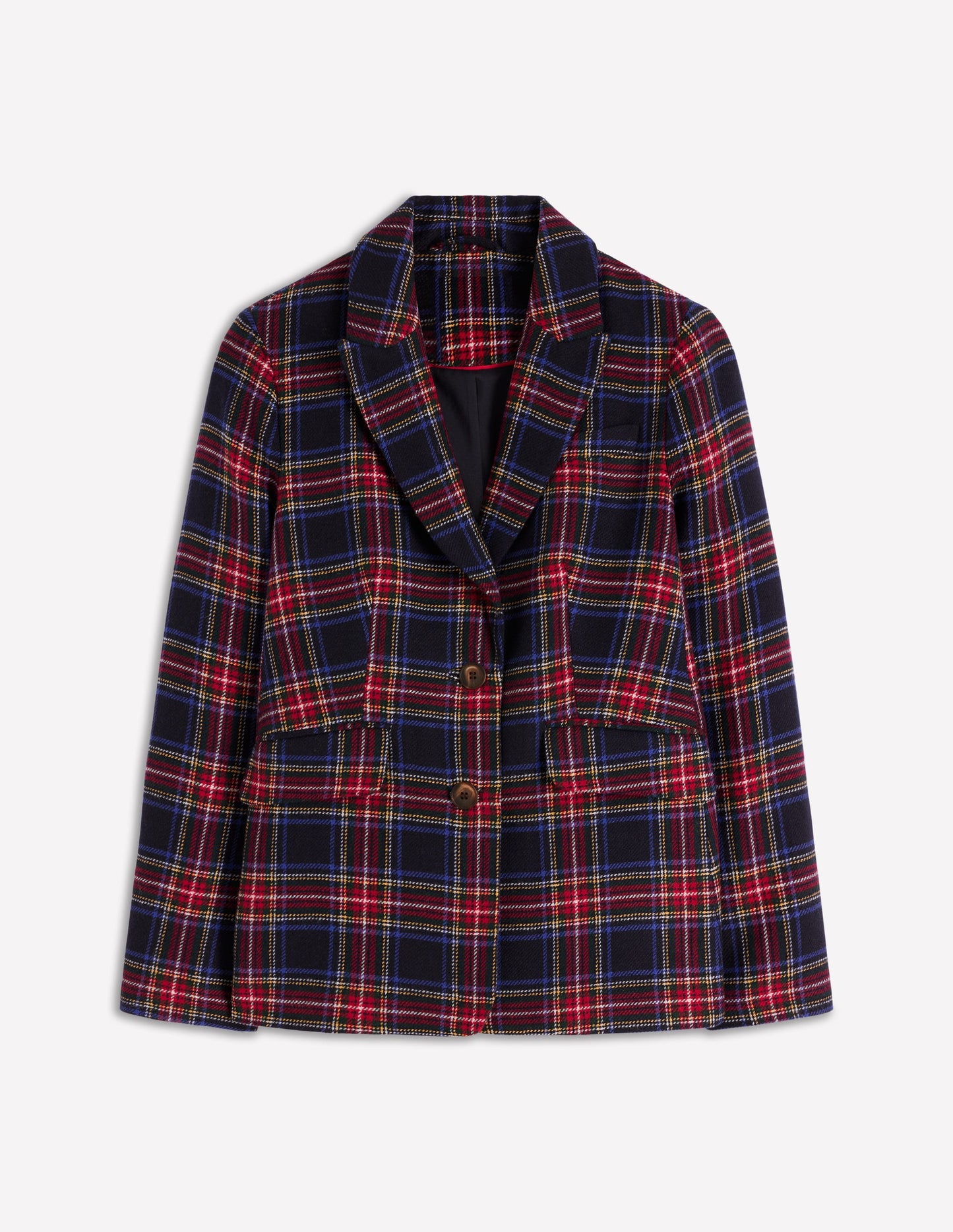 Stamford Blazer aus Wollmischung-Marineblau, Grün und Rot Kariert