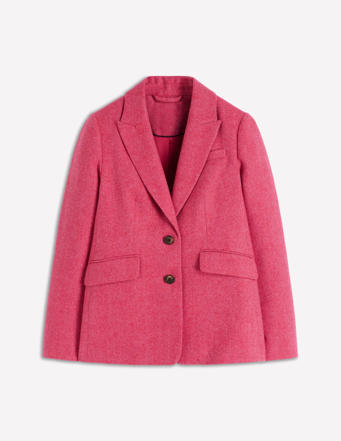 Stamford Blazer aus Wollmischung-Rosa Fischgrätenmuster