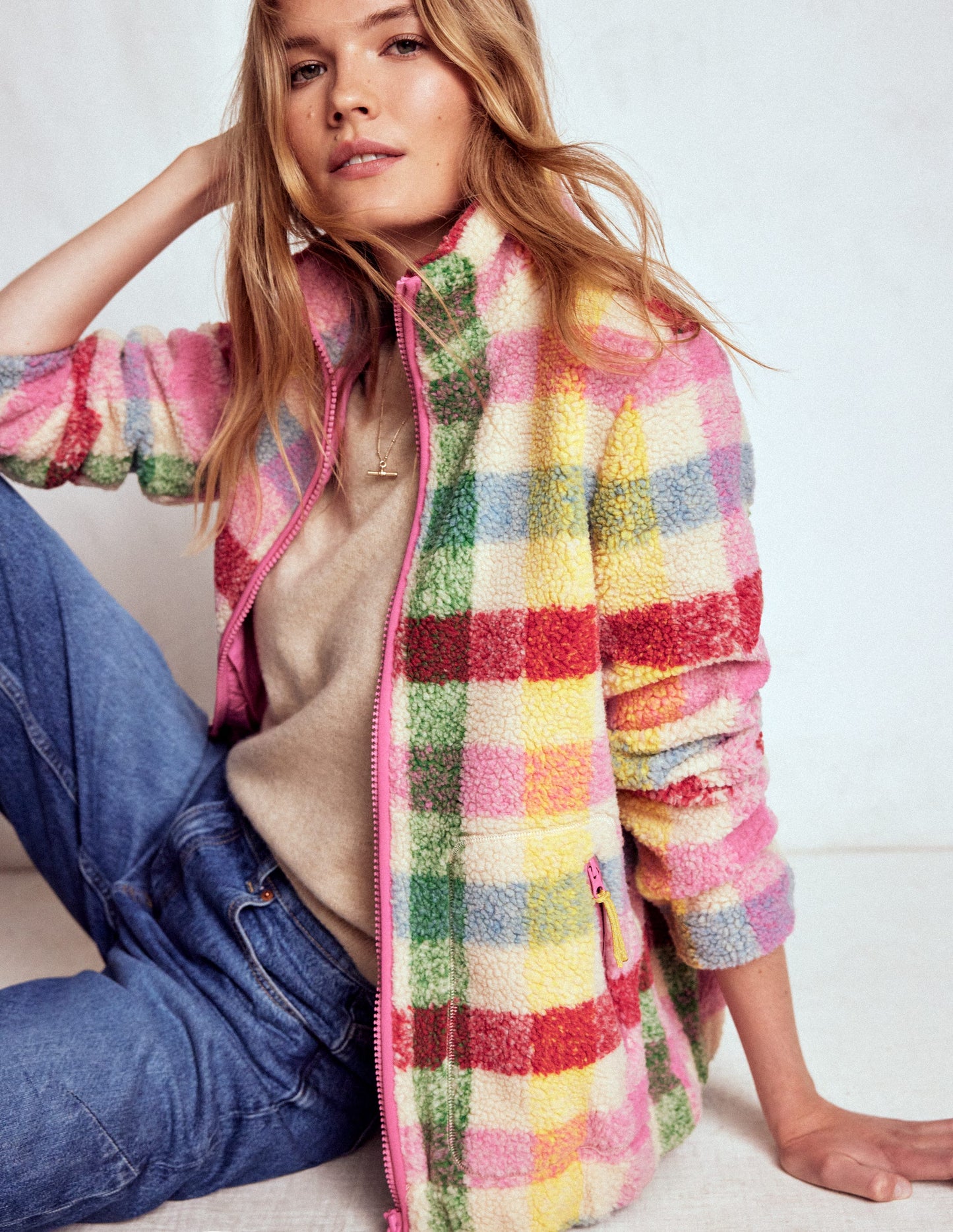 Westminster Teddyfelljacke-Bunt, Kariert