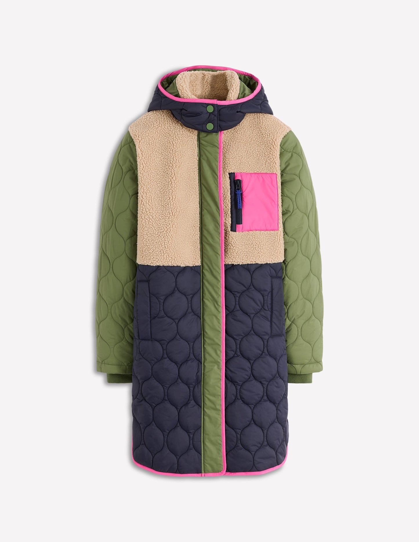 Mantel aus Teddyfell-Mix-Bunt Teddyfell
