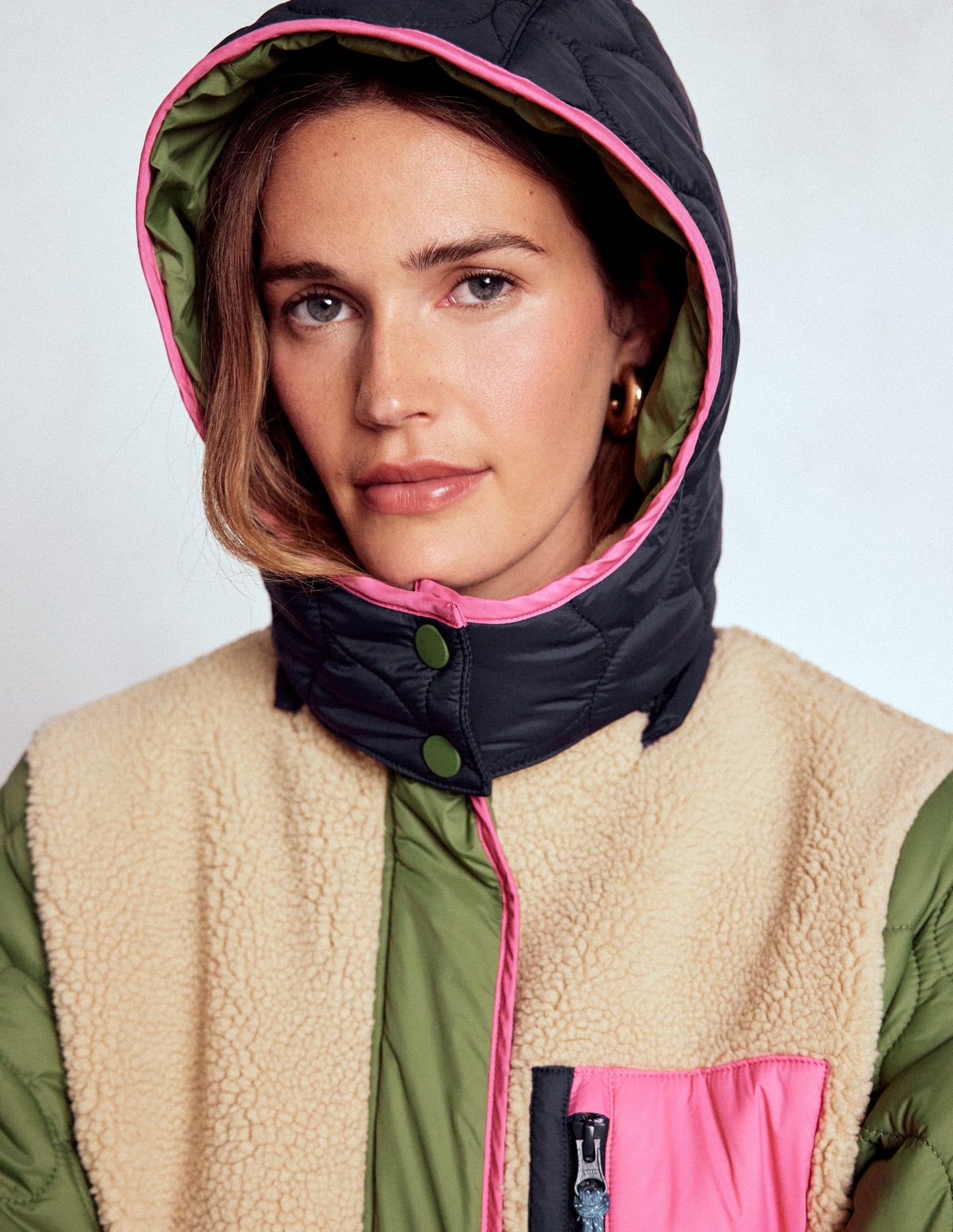 Mantel aus Teddyfell-Mix-Bunt Teddyfell