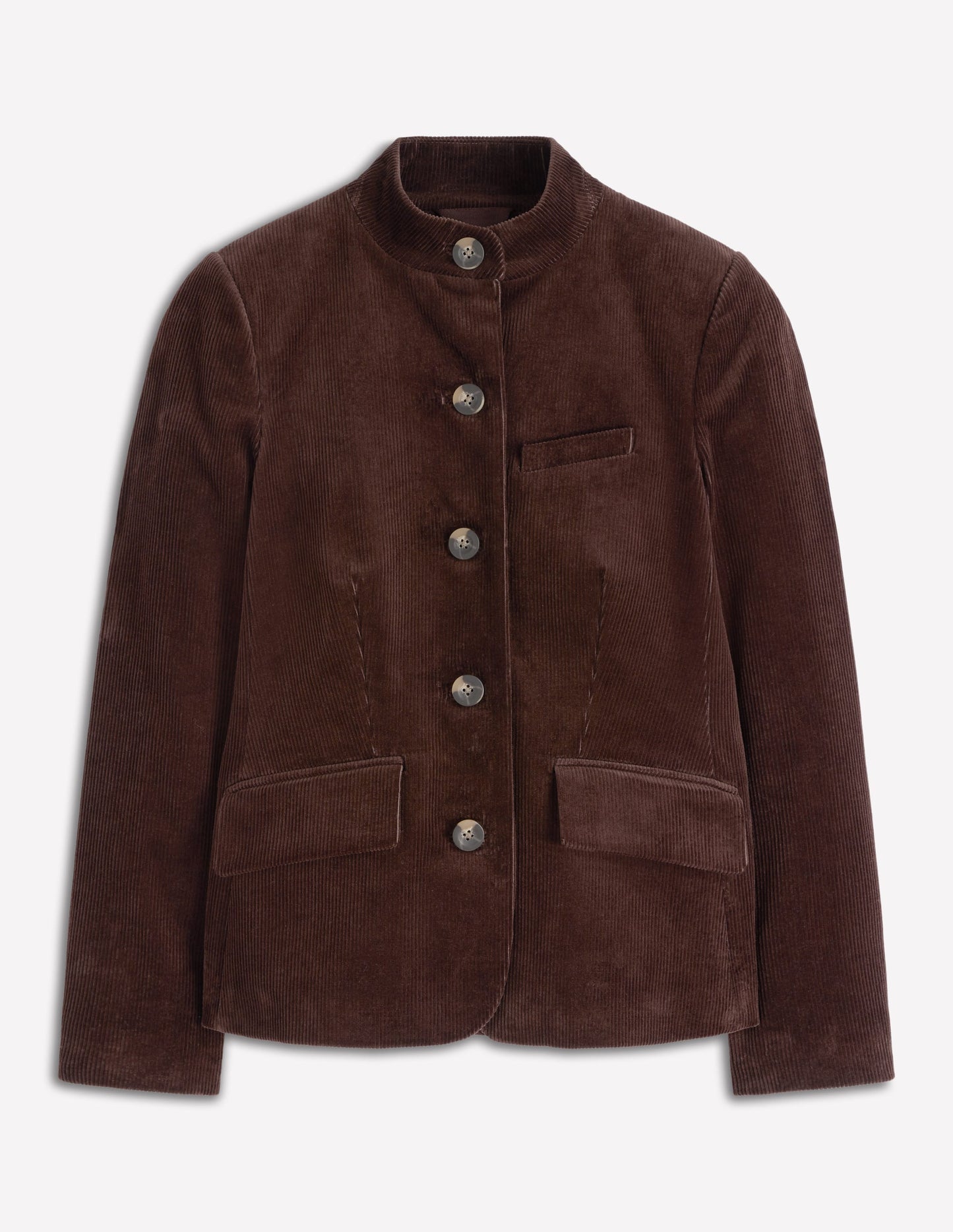 Cordjacke im Militärstil-Espresso