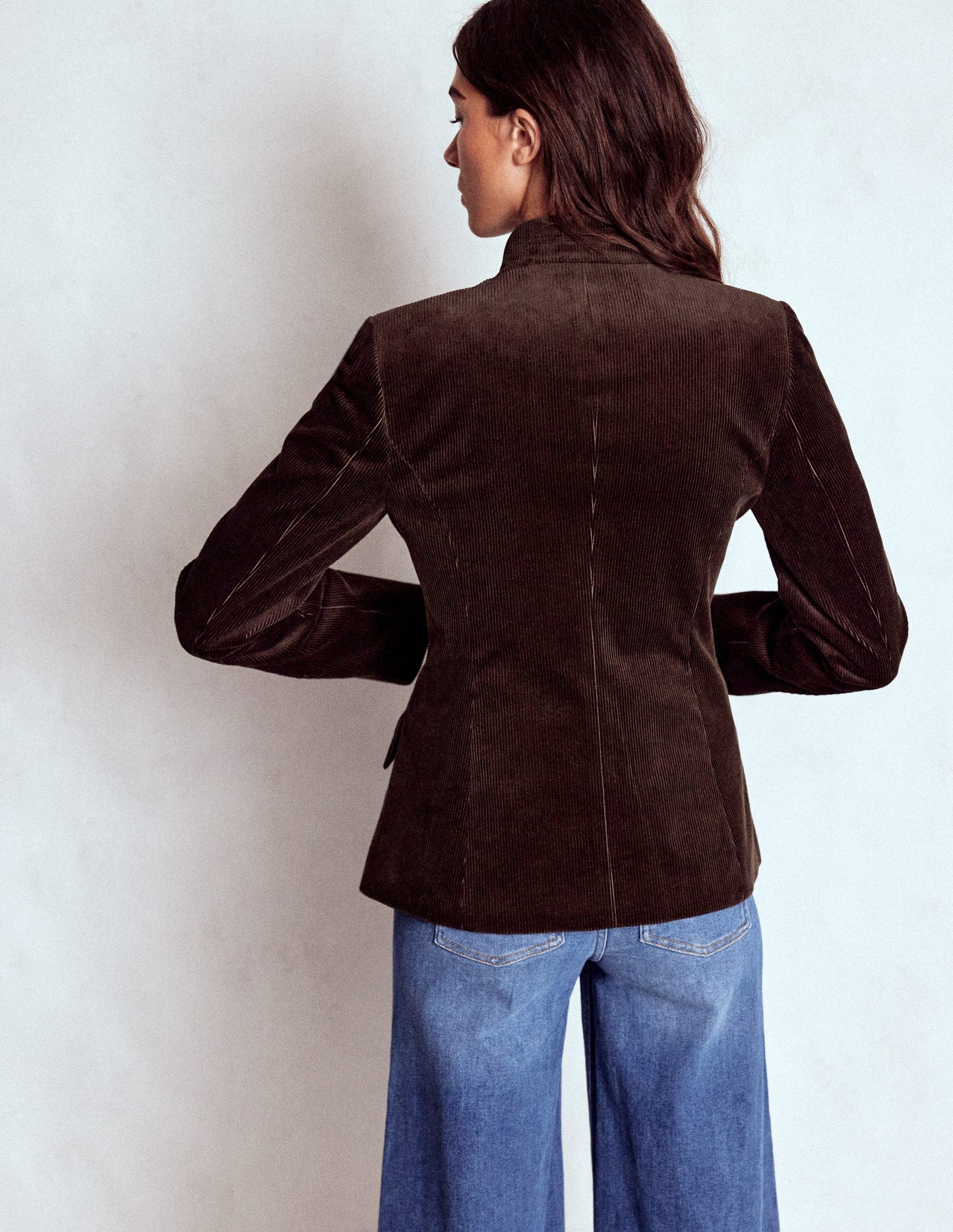 Cordjacke im Militärstil-Espresso