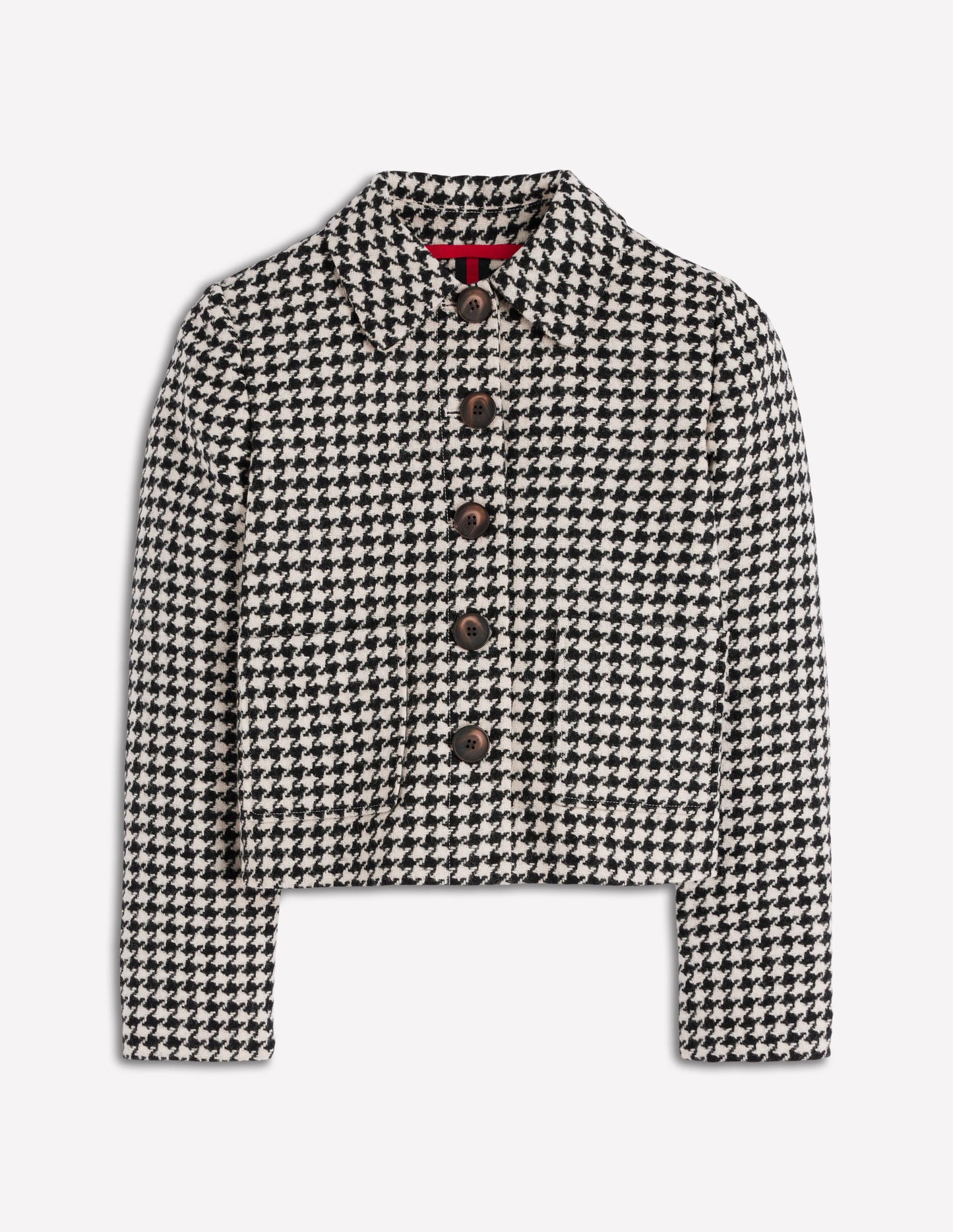 Knightsbridge Wolljacke-Schwarz Hahnentrittmuster