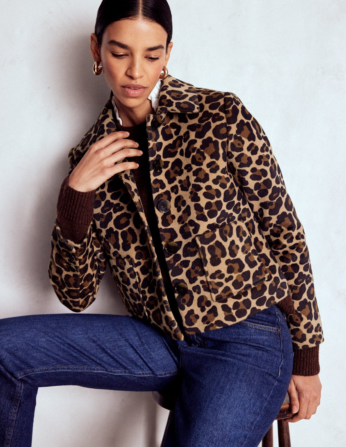 Knightsbridge Reitjacke-Mohair, Leopardenmuster