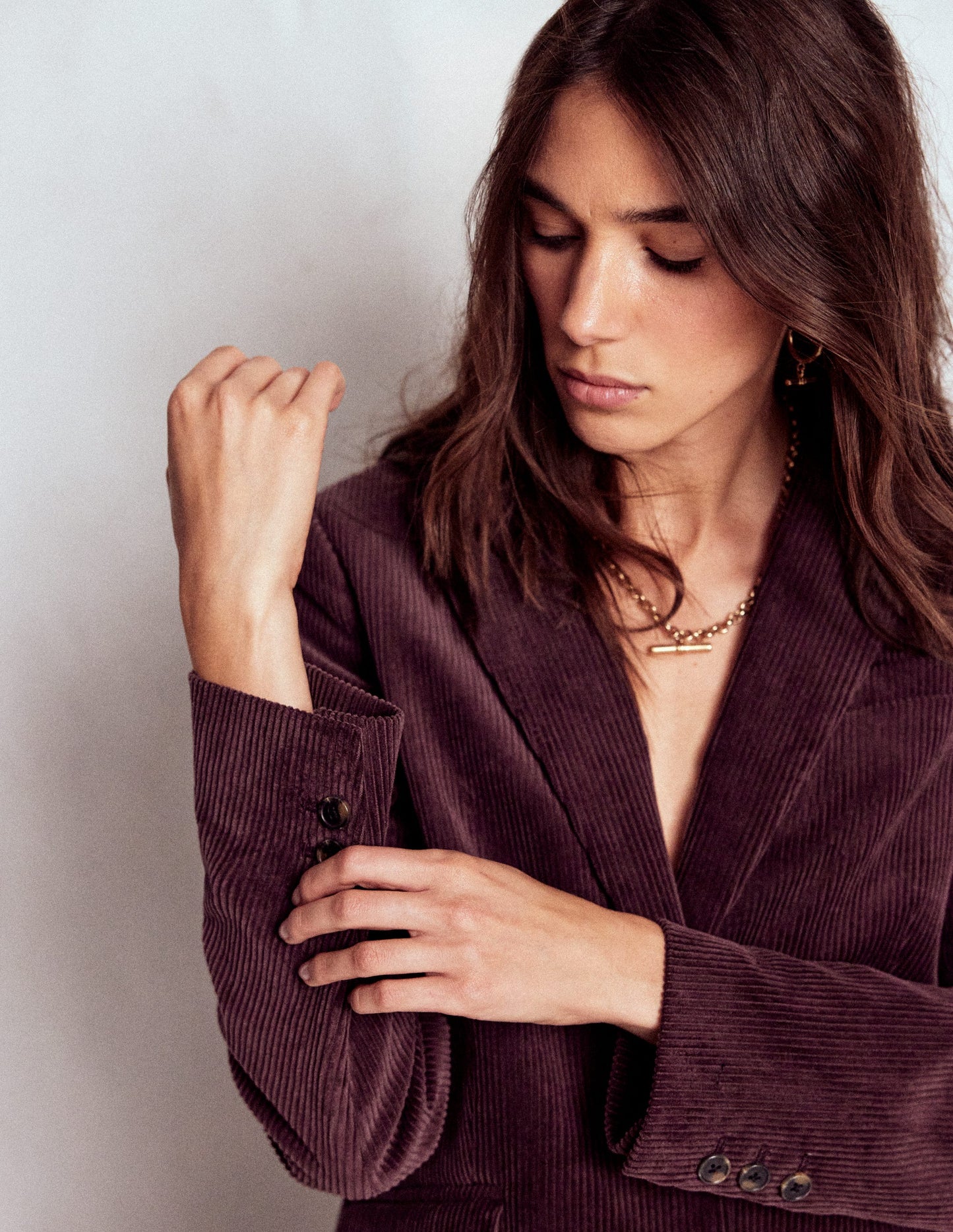 Woodbridge Cord-Blazer-Tiefes Aubergine