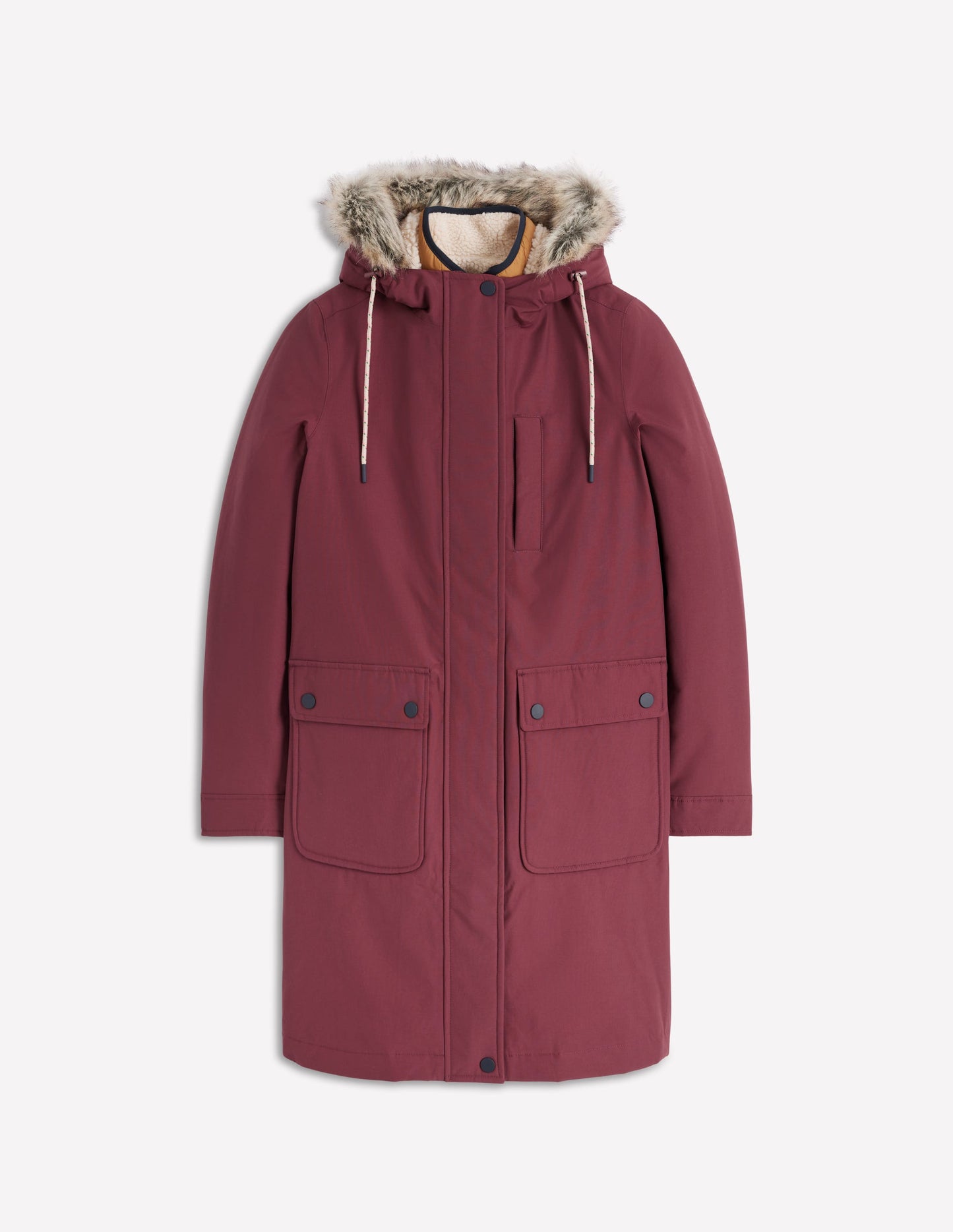 4-in-1-Parka mit Kapuze-Kastanie